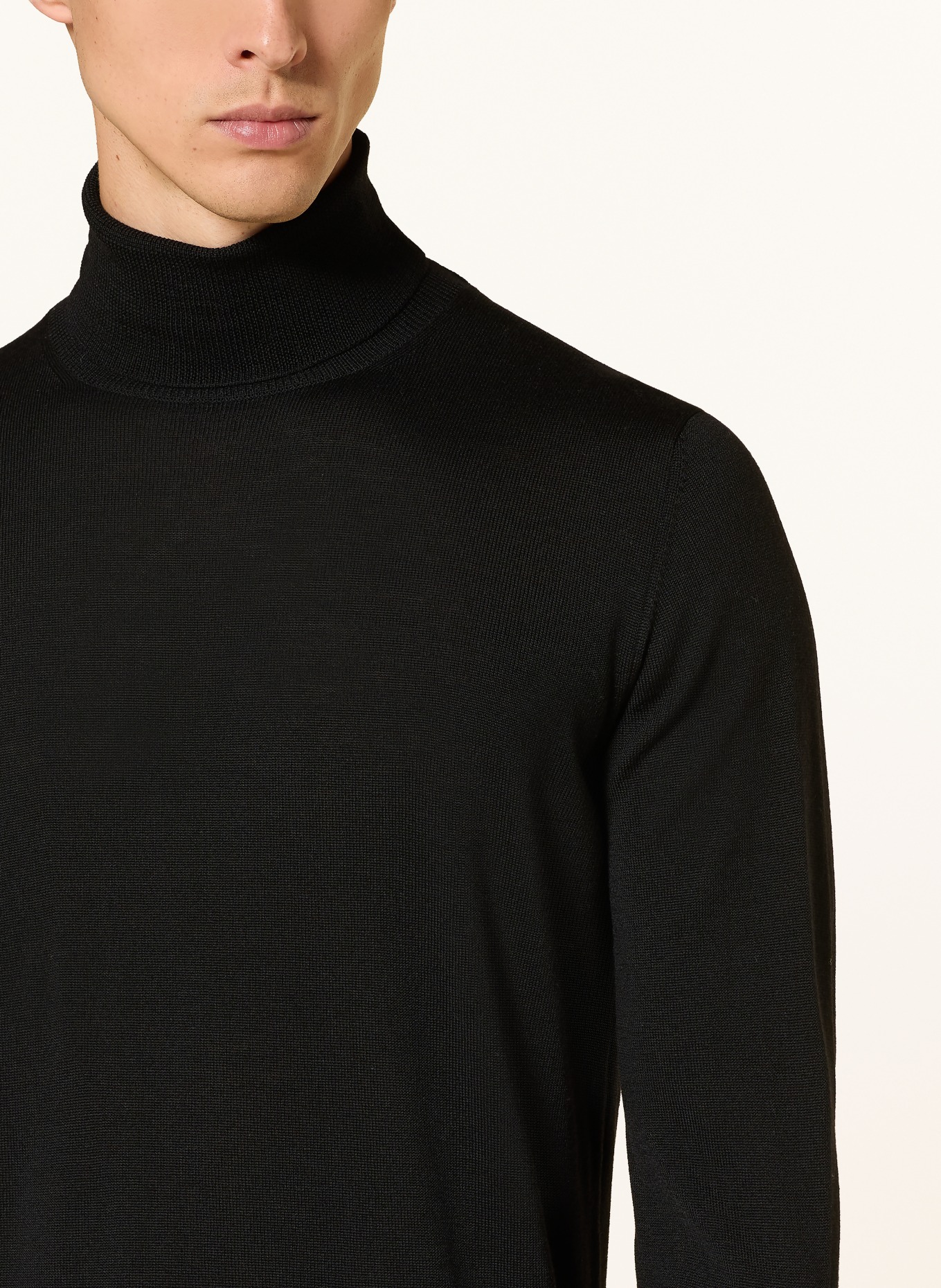 roberto collina Rollkragenpullover aus Merinowolle: SCHWARZ