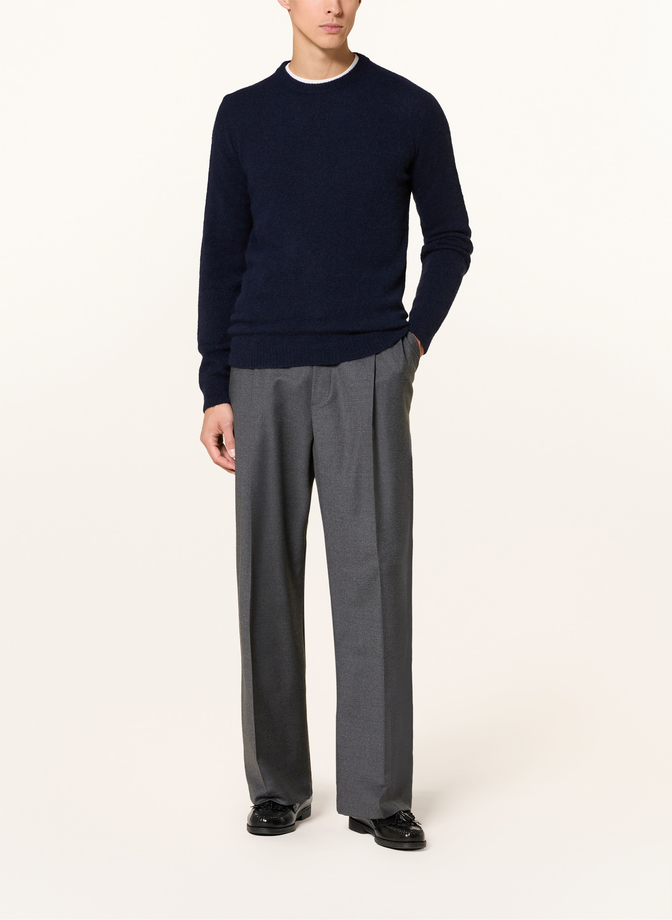 roberto collina Pull en cachemire: BLEU FONCÉ