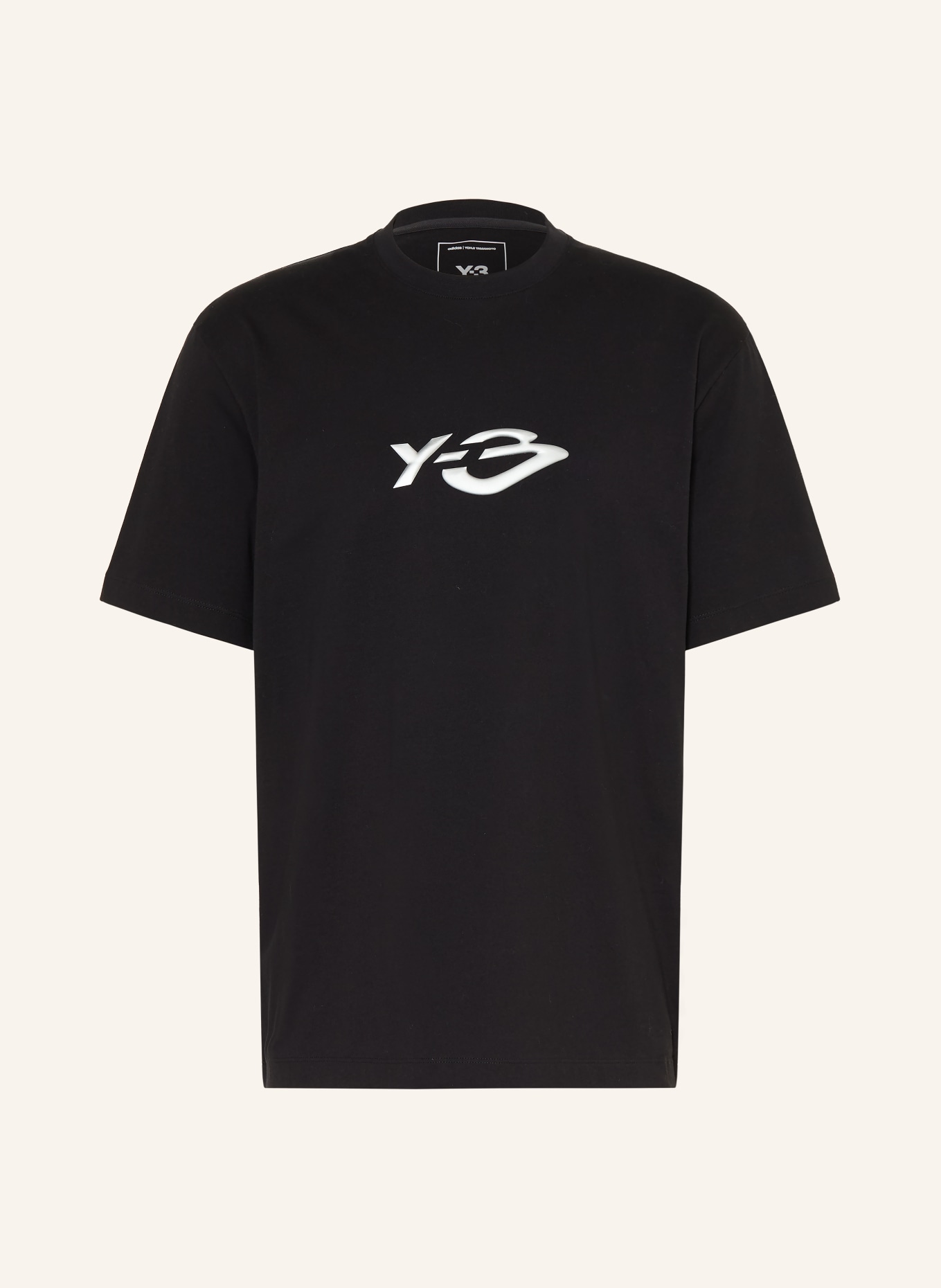 Y-3 LIQUID LOGO T-shirt: BLACK / SILVER