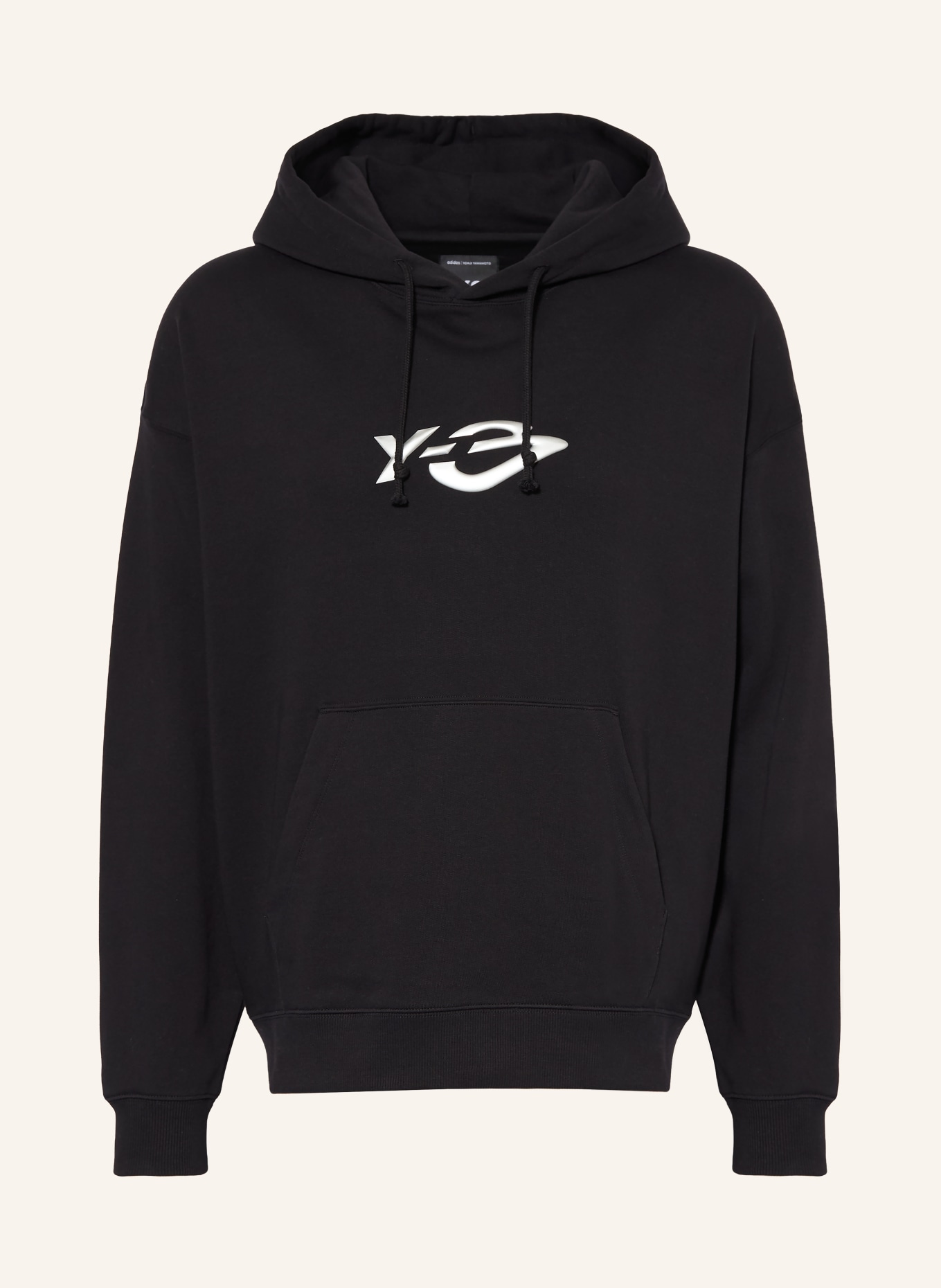 Y-3 LIQUID LOGO Hoodie: BLACK / SILVER