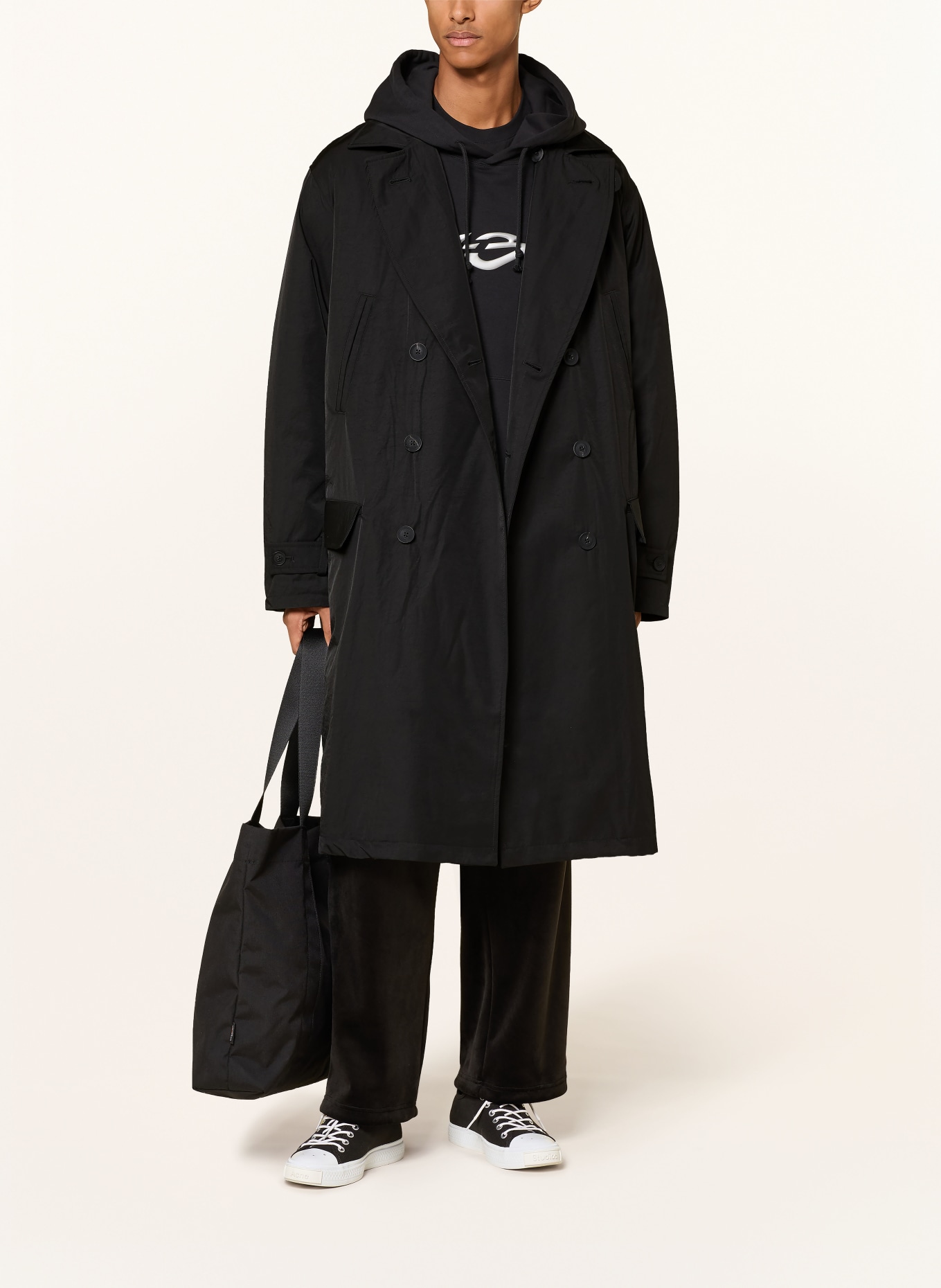 Y-3 Trenchcoat: ZWART