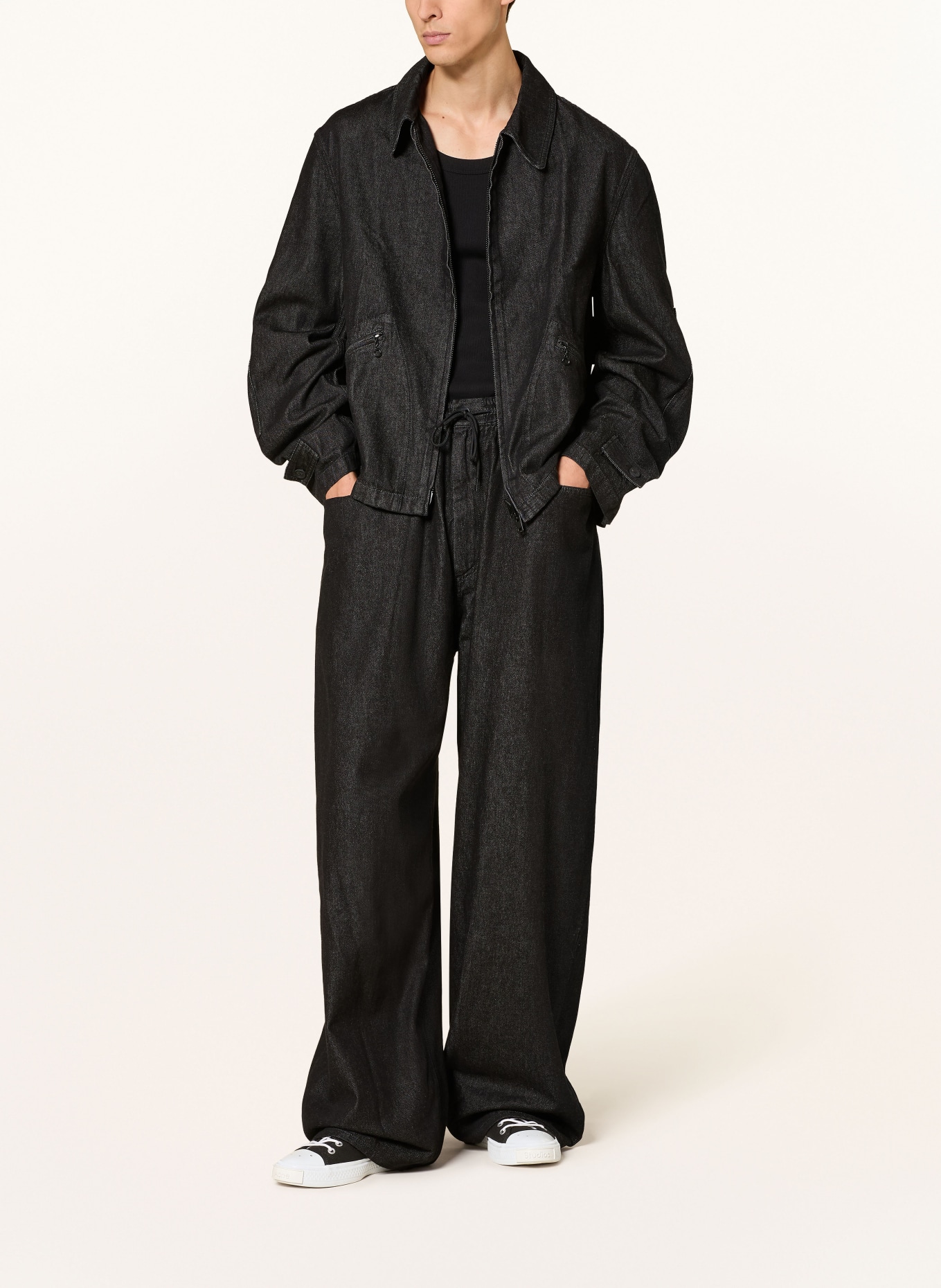 Y-3 Jean coupe droite: BLACK