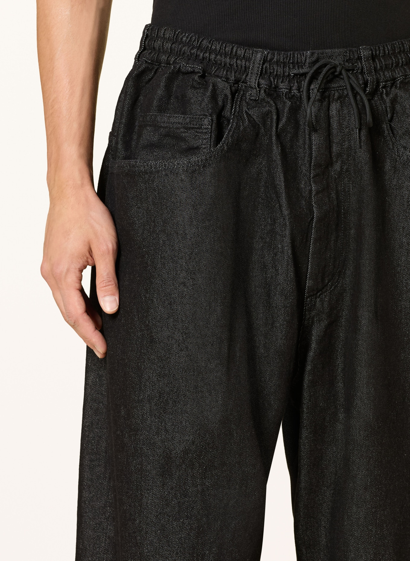 Y-3 Jean coupe droite: BLACK