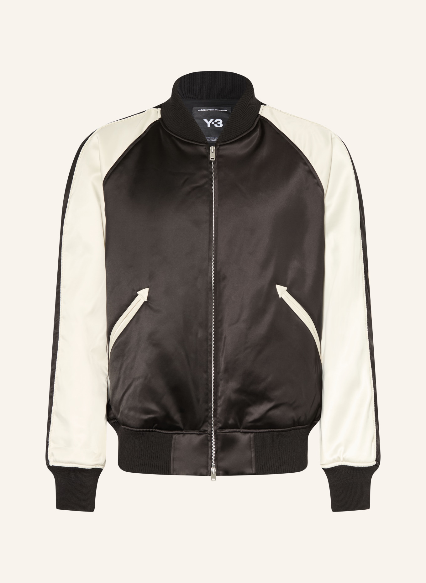 Y-3 Blouson Y3-LIQUID LOGO SATIN: SVART / VIT