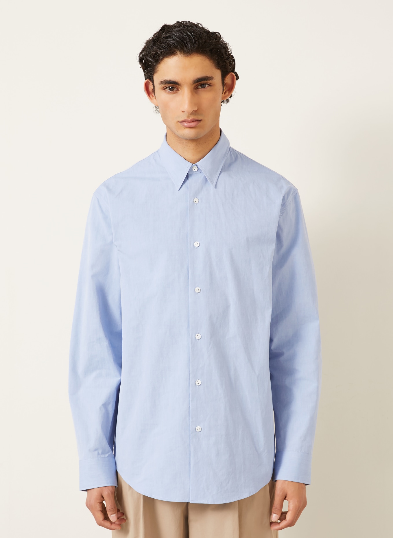 DRIES VAN NOTEN CAPER Comfort Fit Shirt: LIGHT BLUE
