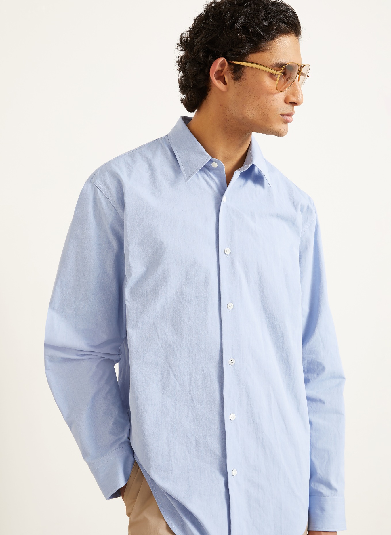 DRIES VAN NOTEN CAPER Comfort Fit Shirt: LIGHT BLUE
