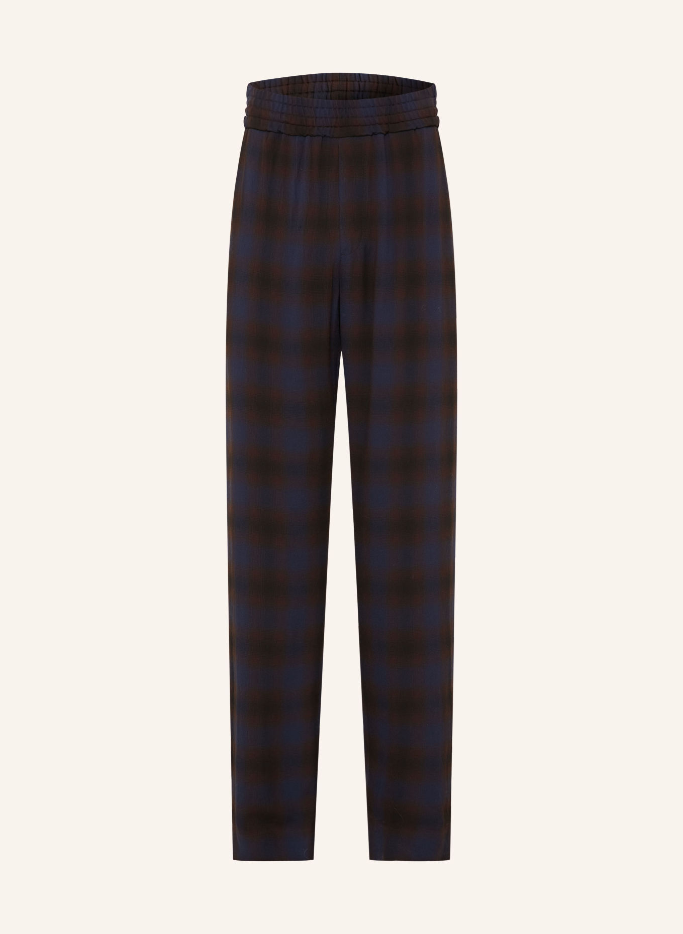 DRIES VAN NOTEN Pantalon de style jogging coupe classique: MARRON FONCÉ / BLEU FONCÉ
