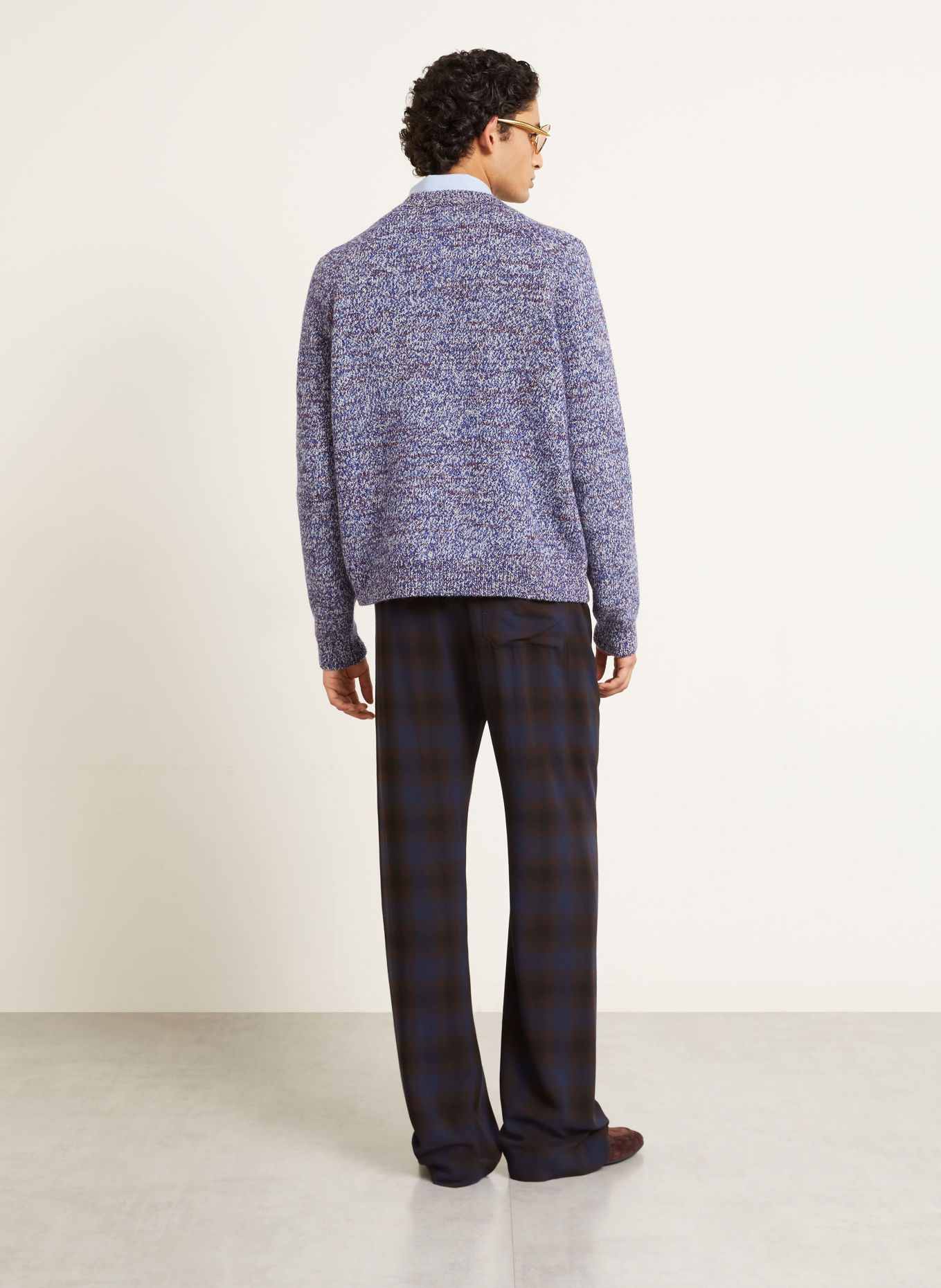DRIES VAN NOTEN Pantalon de style jogging coupe classique: MARRON FONCÉ / BLEU FONCÉ