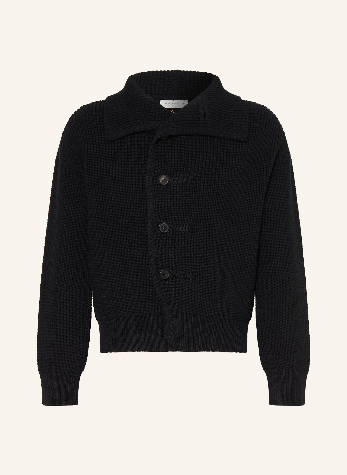 DRIES VAN NOTEN Pletený svetr MARINO: ČERNÁ