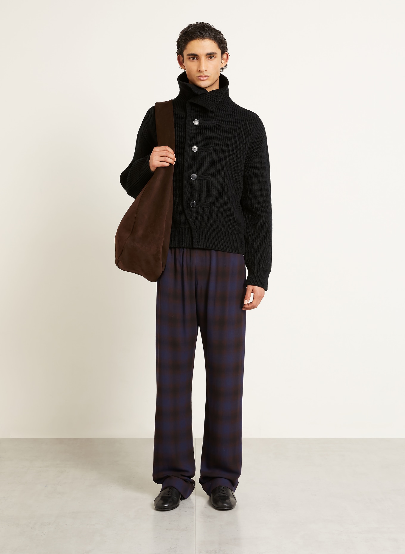 DRIES VAN NOTEN Pletený svetr MARINO: ČERNÁ