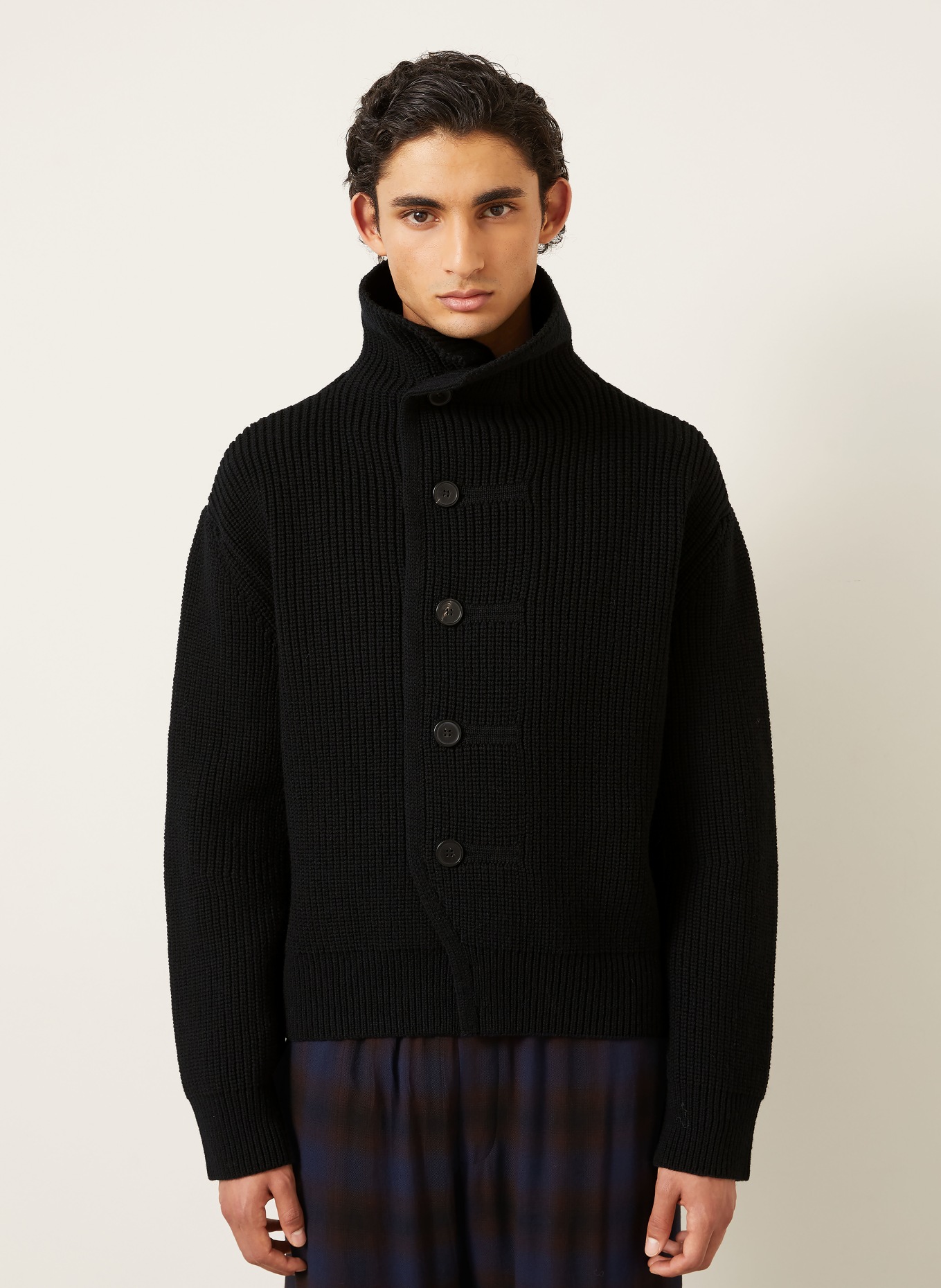 DRIES VAN NOTEN Pletený svetr MARINO: ČERNÁ