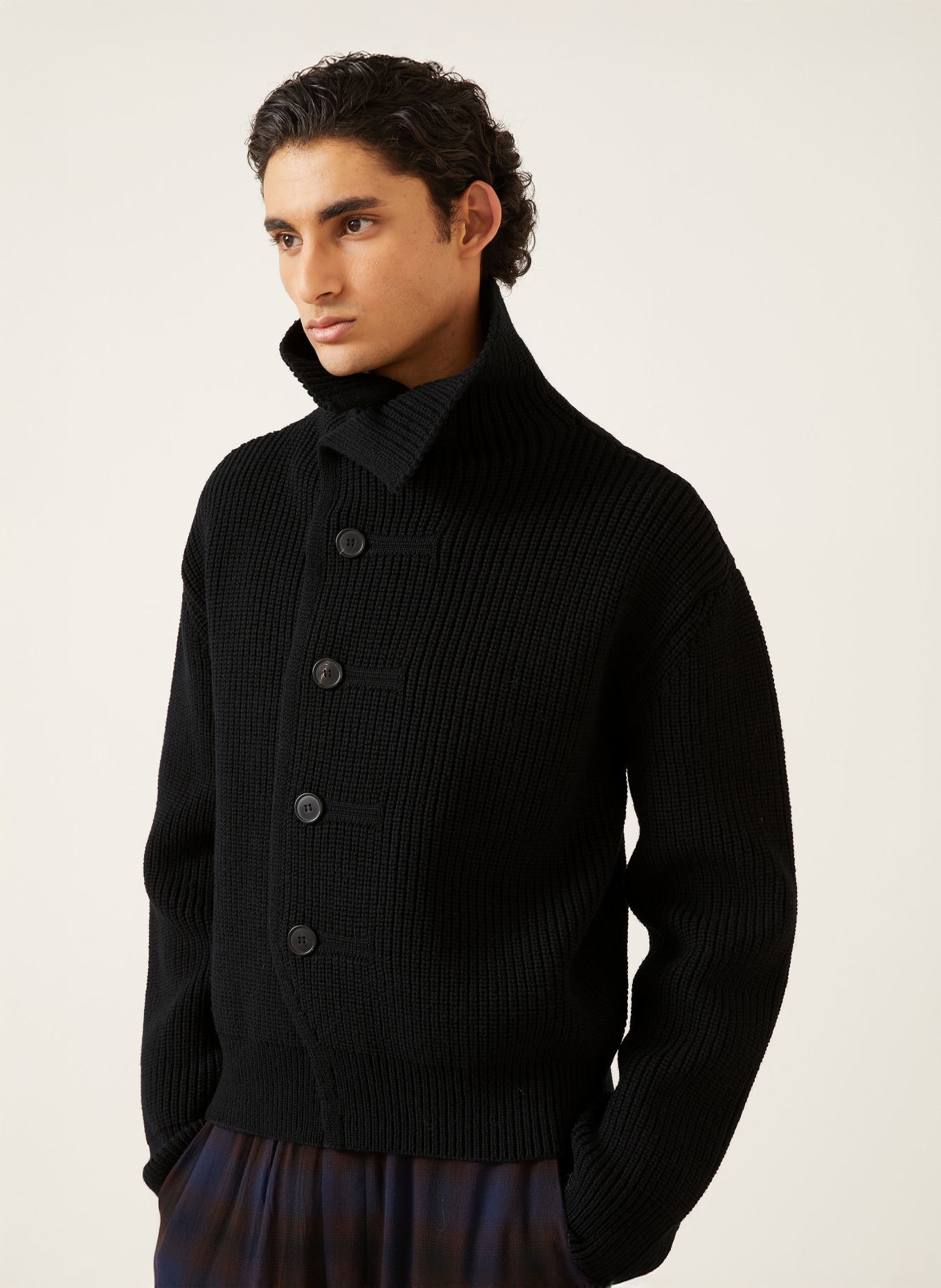 DRIES VAN NOTEN Pletený svetr MARINO: ČERNÁ