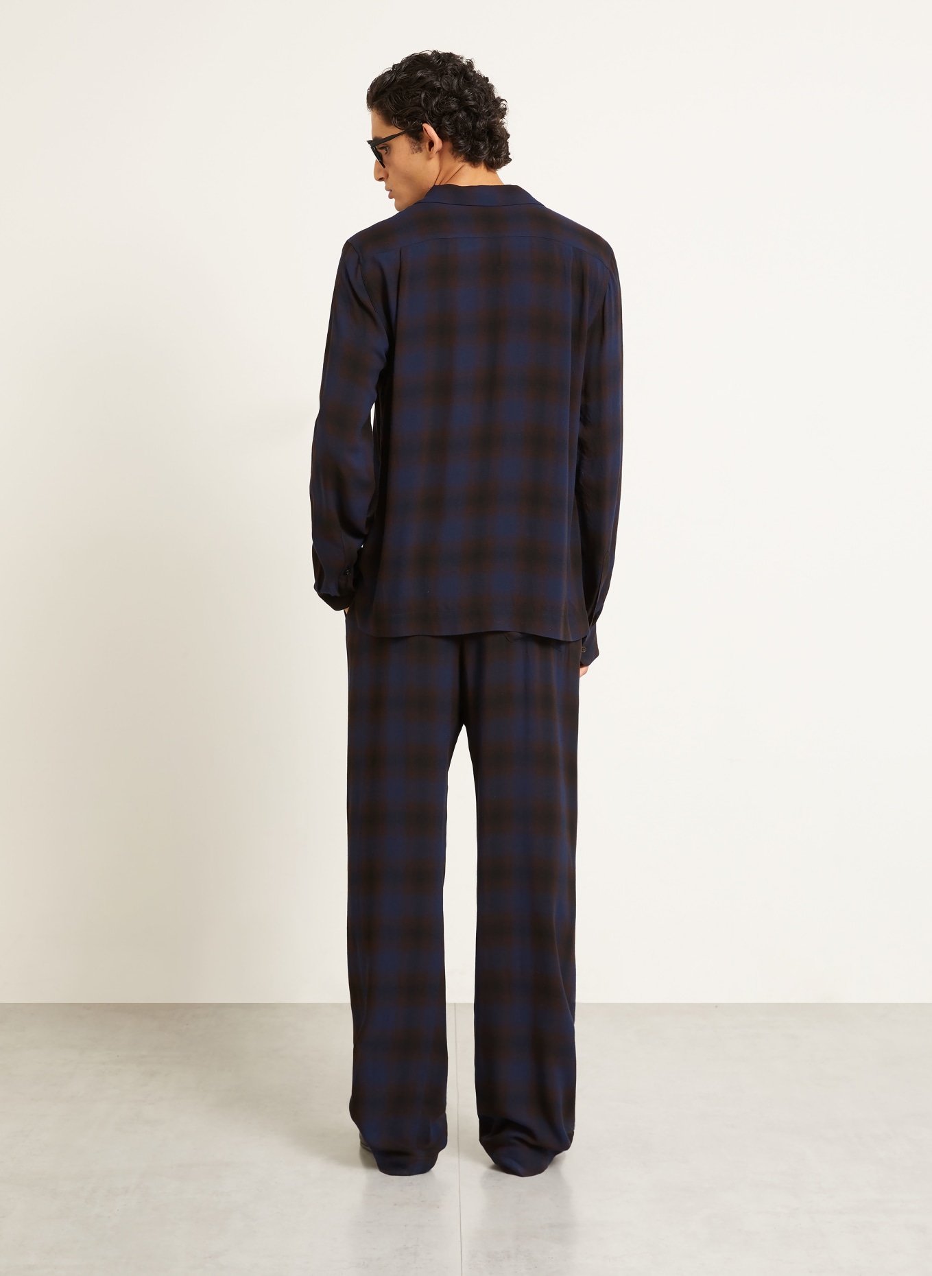 DRIES VAN NOTEN Wzorzysta koszula CARLTY Comfort Fit: GRANATOWY / CIEMNOBRĄZOWY