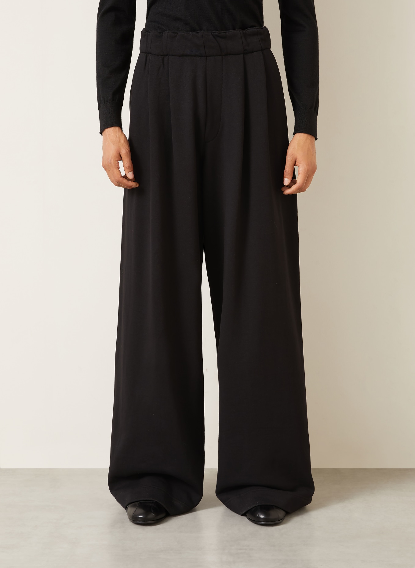 DRIES VAN NOTEN Kalhoty HAMA z teplákoviny: ČERNÁ