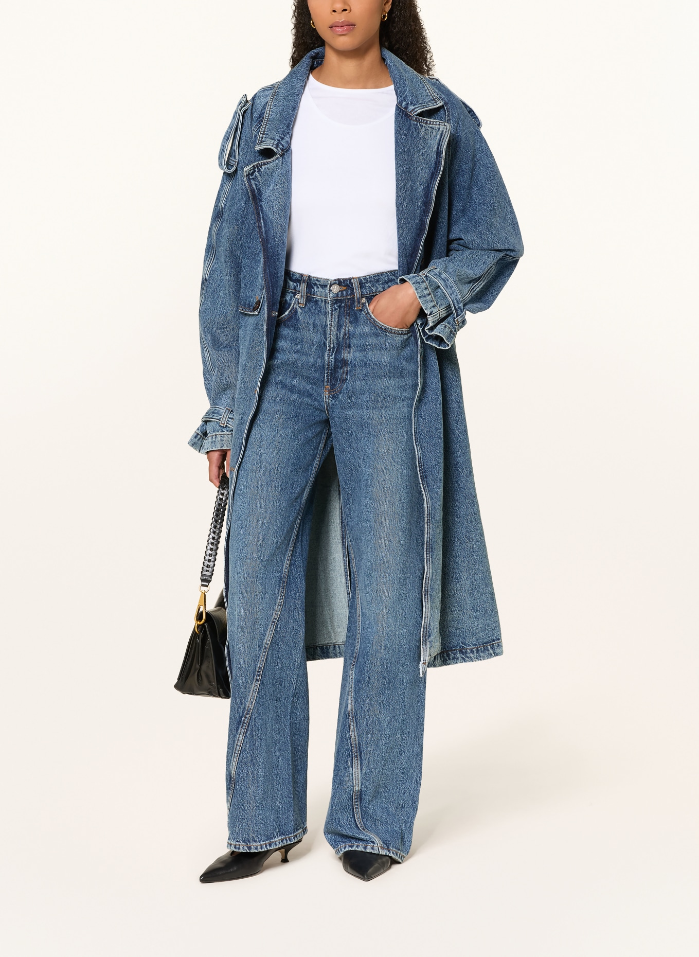 ANINE BING Wide Leg Jeans BRIE: CABANA BLUE CABANA BLUE