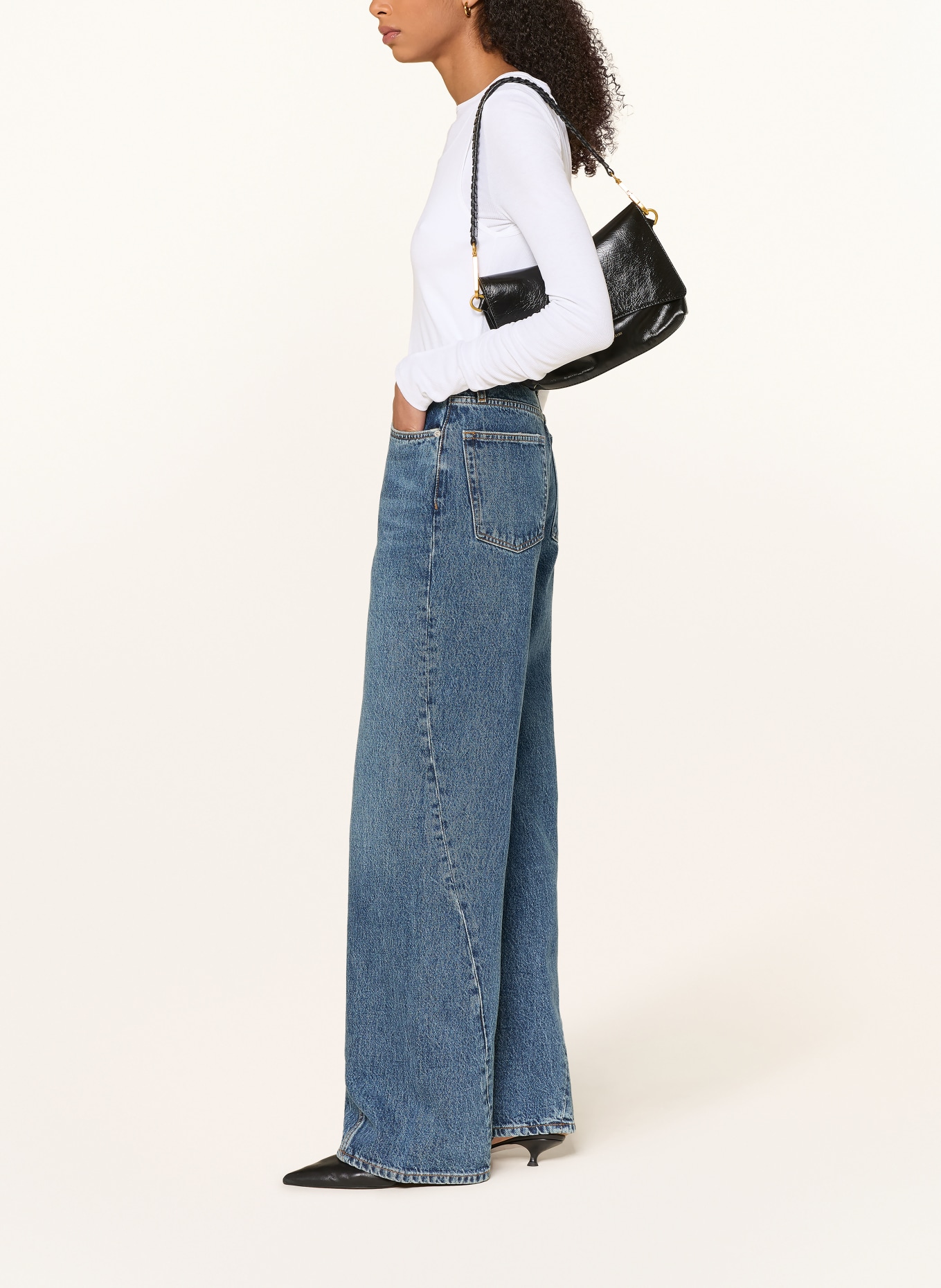ANINE BING Wide Leg Jeans BRIE: CABANA BLUE CABANA BLUE