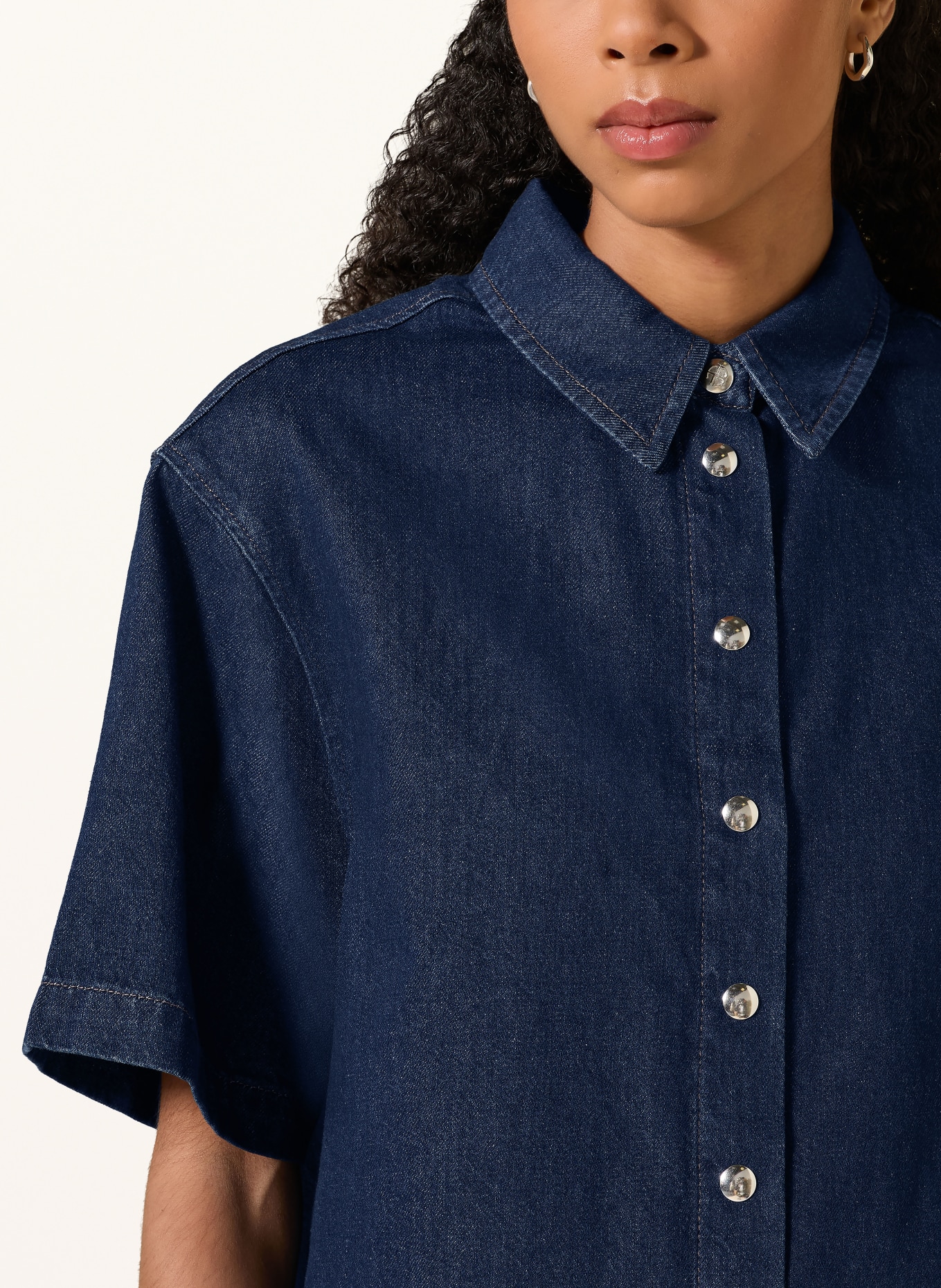 ANINE BING Chemise en jean LINCOLN: BLEU FONCÉ
