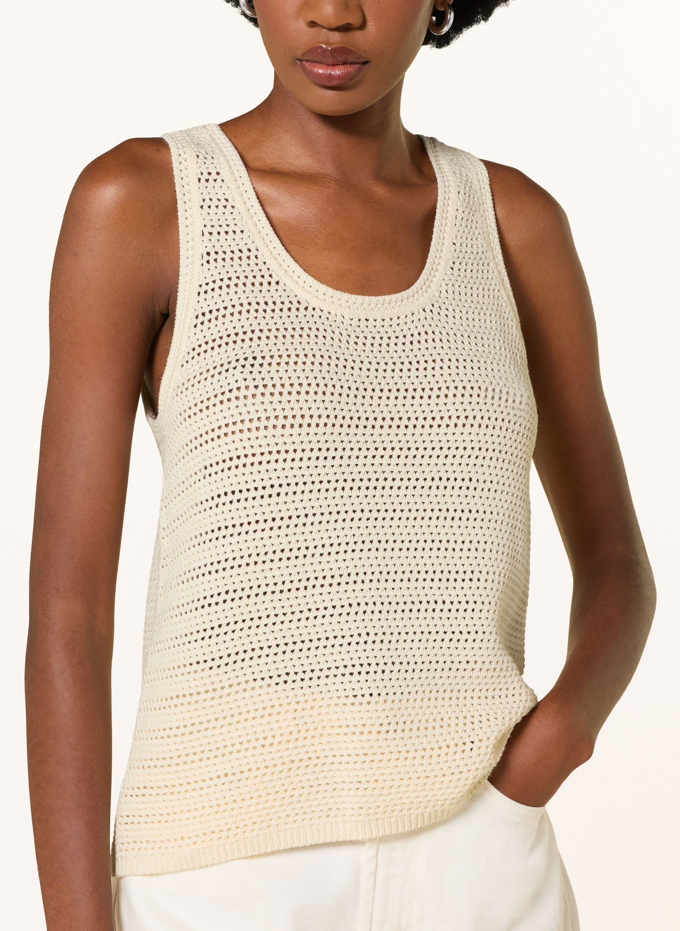 ANINE BING Stricktop ARIE: ECRU