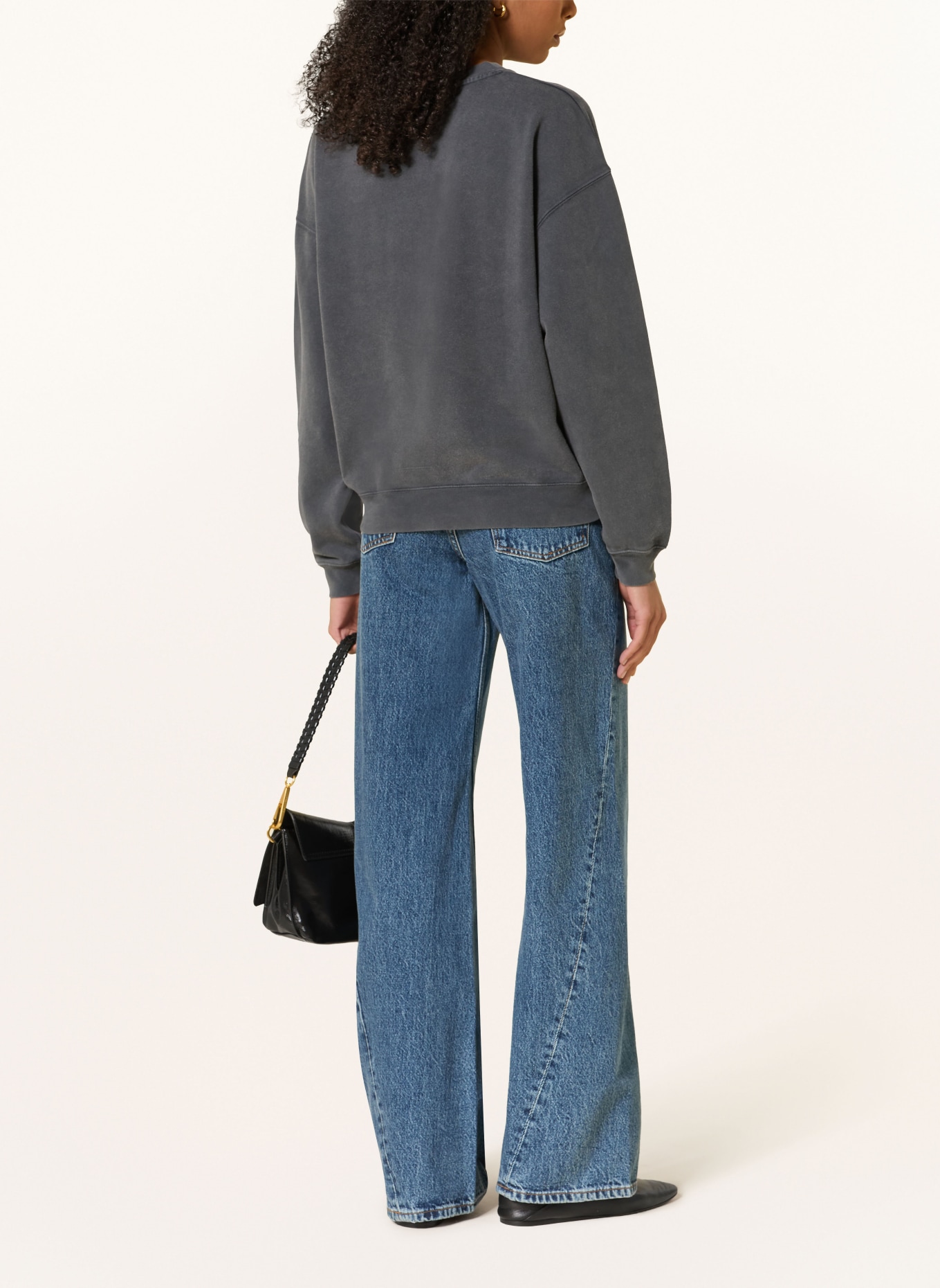 ANINE BING Sweatshirt SPENCER: DONKERGRIJS / LICHTGRIJS / DONKERROOD