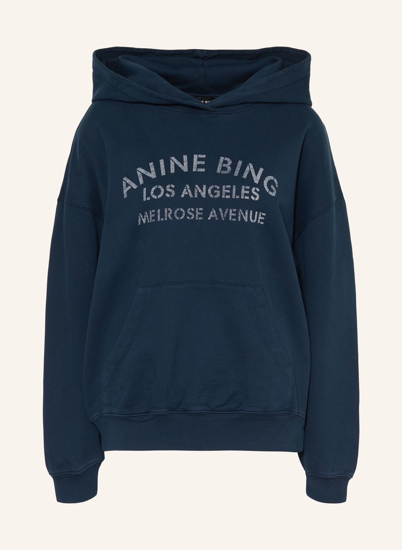 ANINE BING Hoodie HARVEY: DONKERBLAUW / WIT
