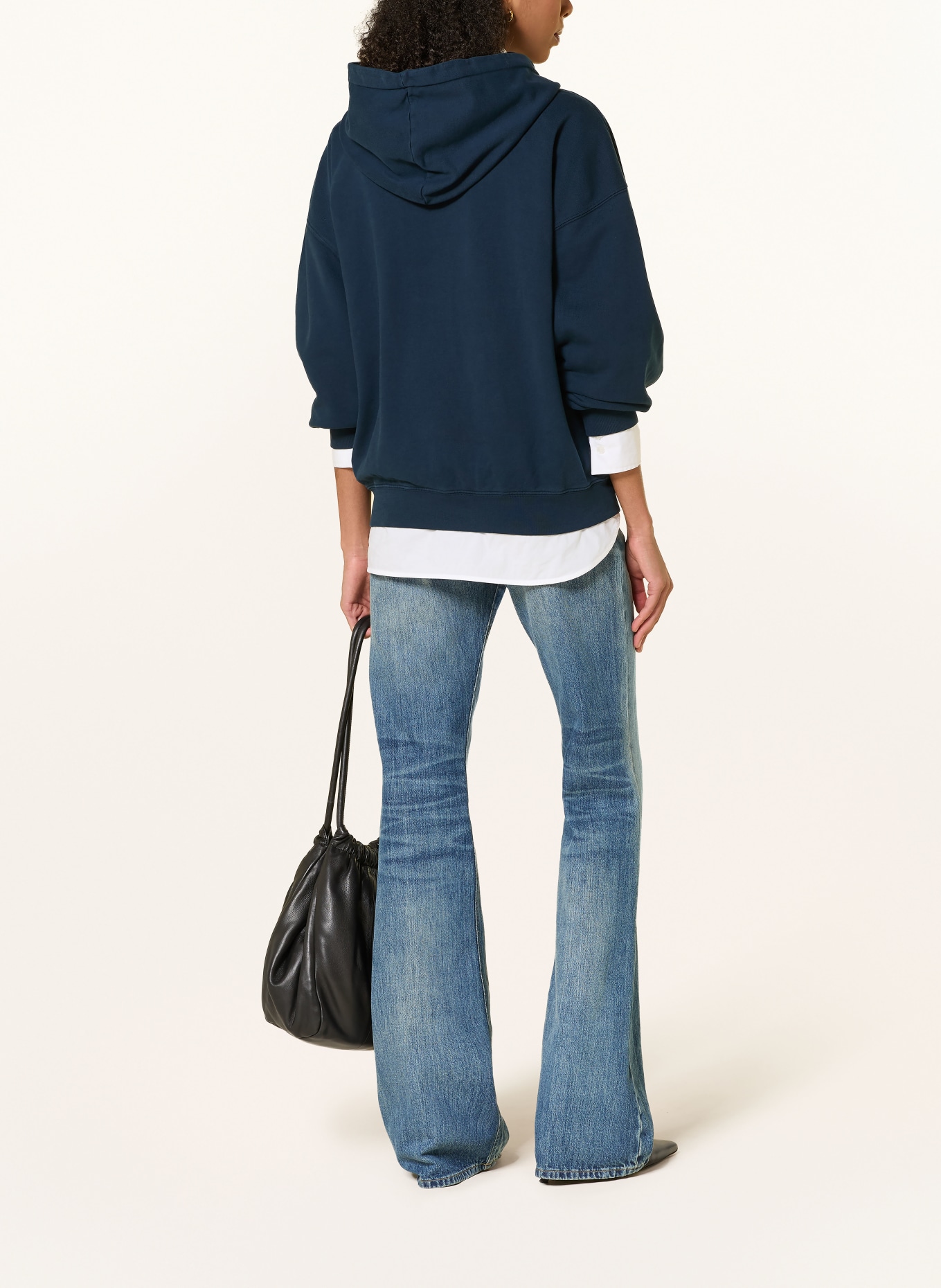 ANINE BING Hoodie HARVEY: DONKERBLAUW / WIT
