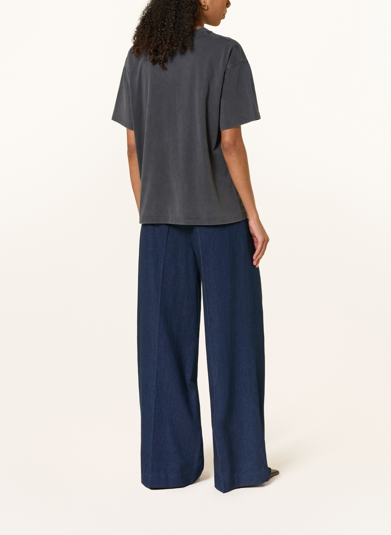 ANINE BING T-Shirt CADE: DUNKELGRAU / HELLGRAU / BLAU