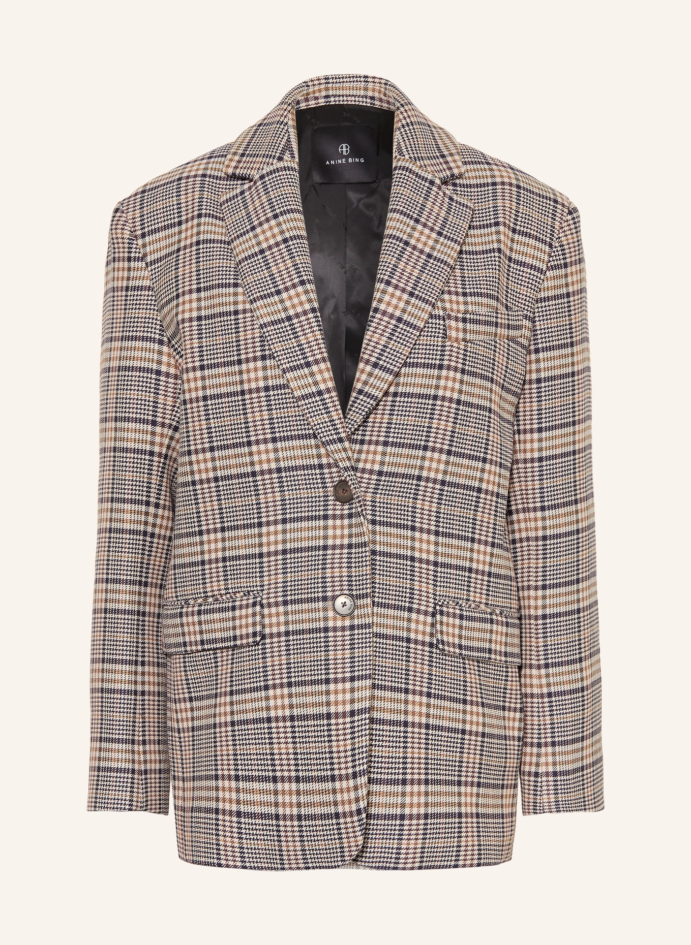 ANINE BING Blazer QUINN: CHAMEAU / MARRON / BLEU FONCÉ