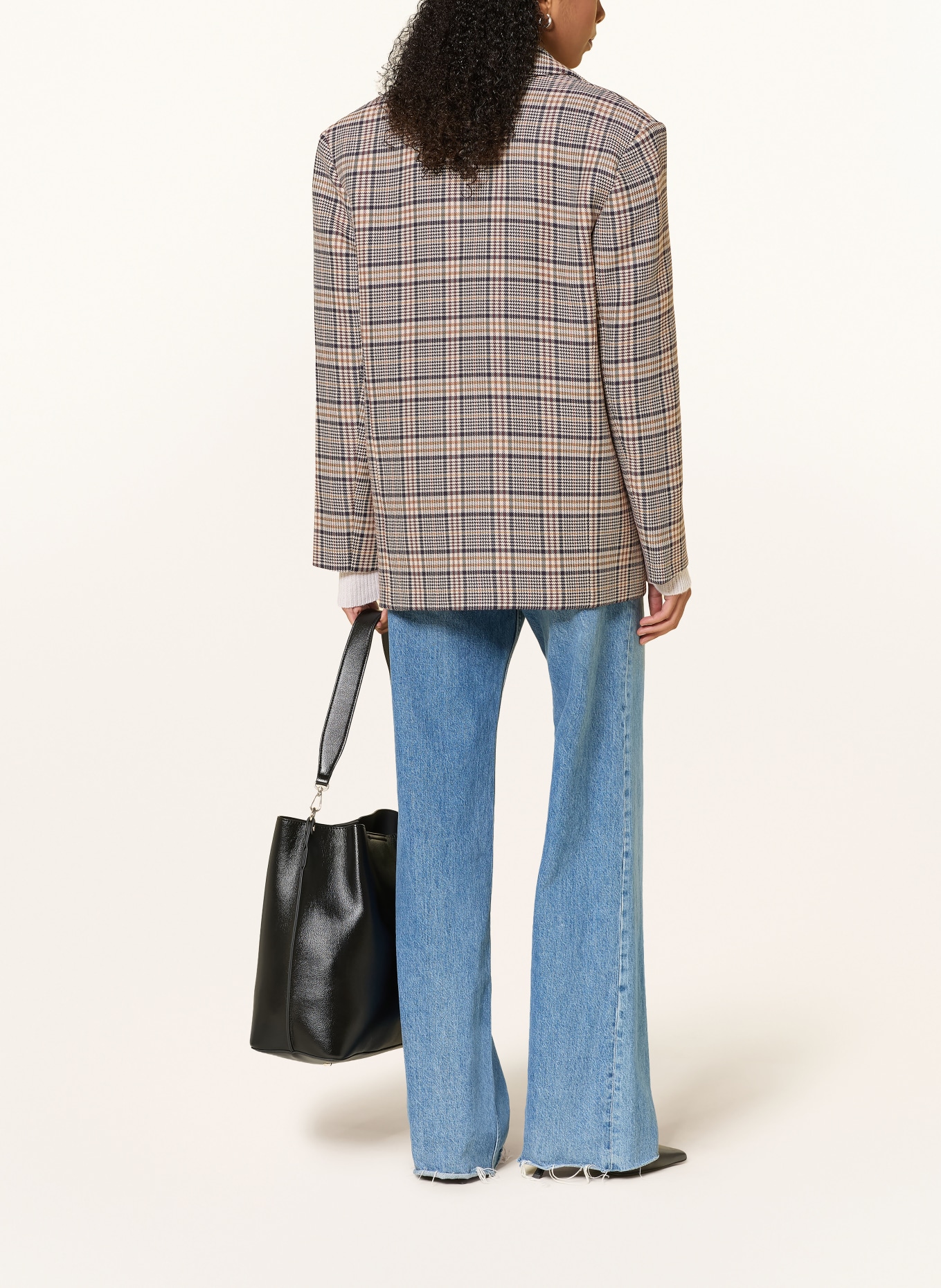 ANINE BING Blazer QUINN: CHAMEAU / MARRON / BLEU FONCÉ