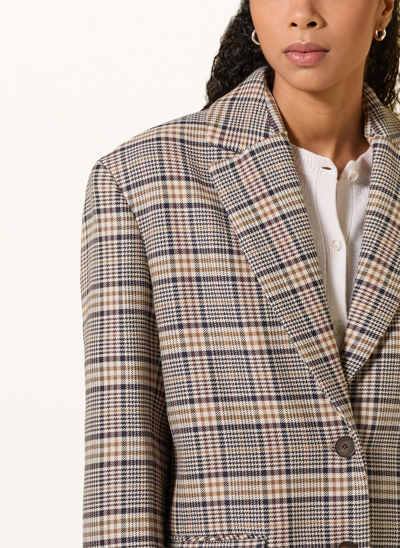 ANINE BING Blazer QUINN: CHAMEAU / MARRON / BLEU FONCÉ