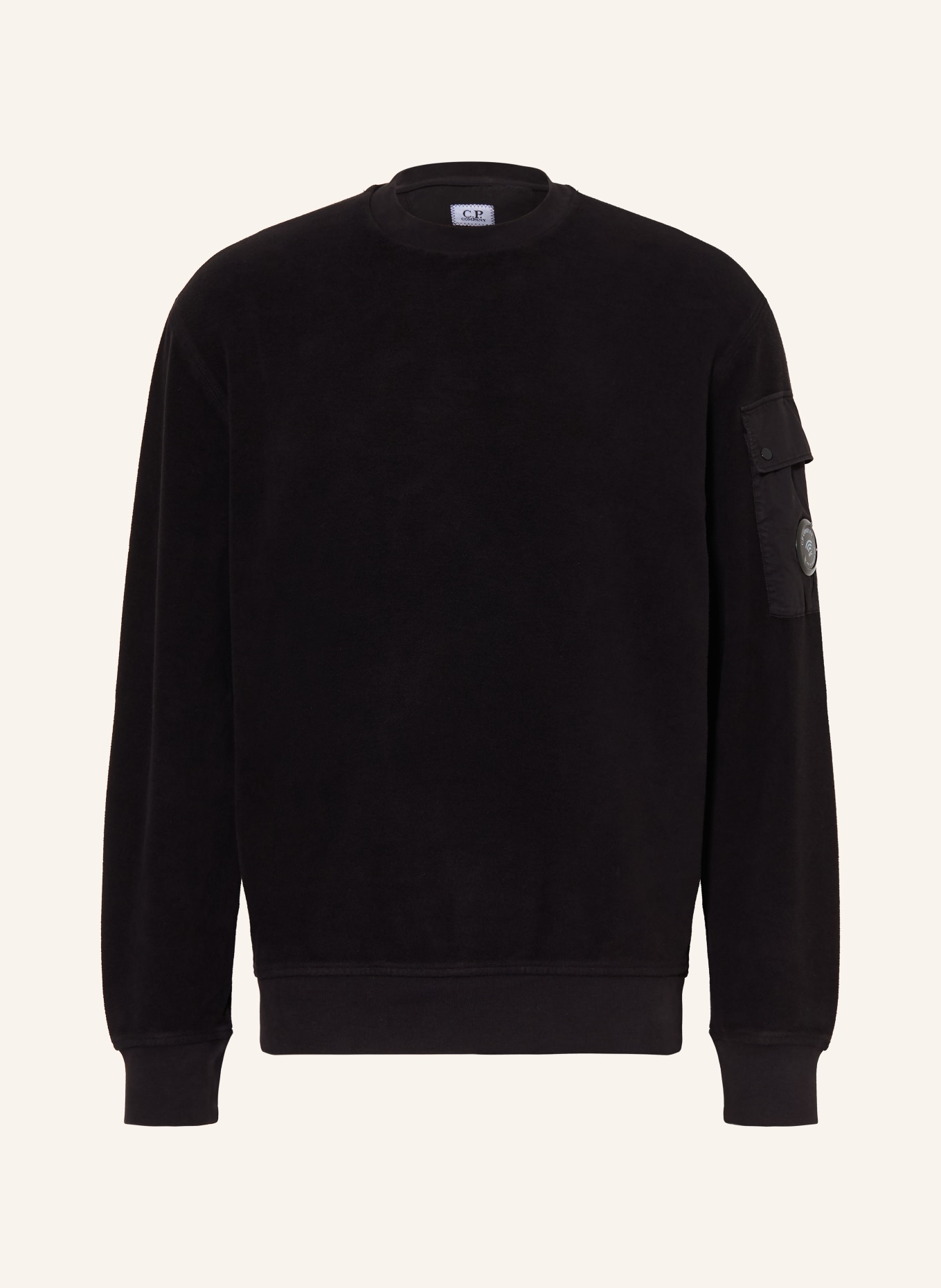 C.P. COMPANY Sweatshirt im Materialmix: SCHWARZ