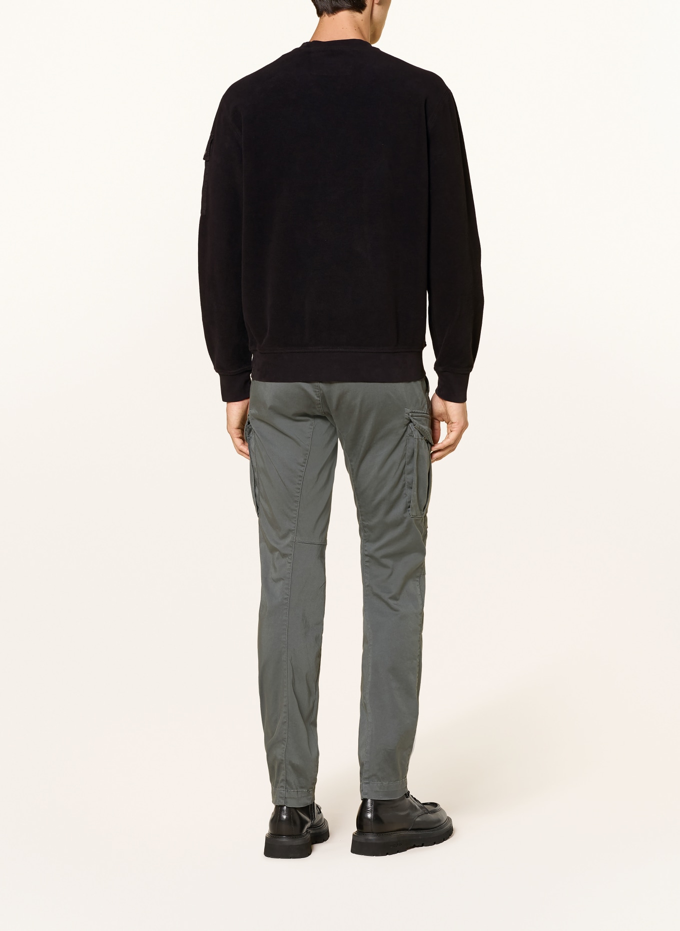 C.P. COMPANY Sweatshirt im Materialmix: SCHWARZ