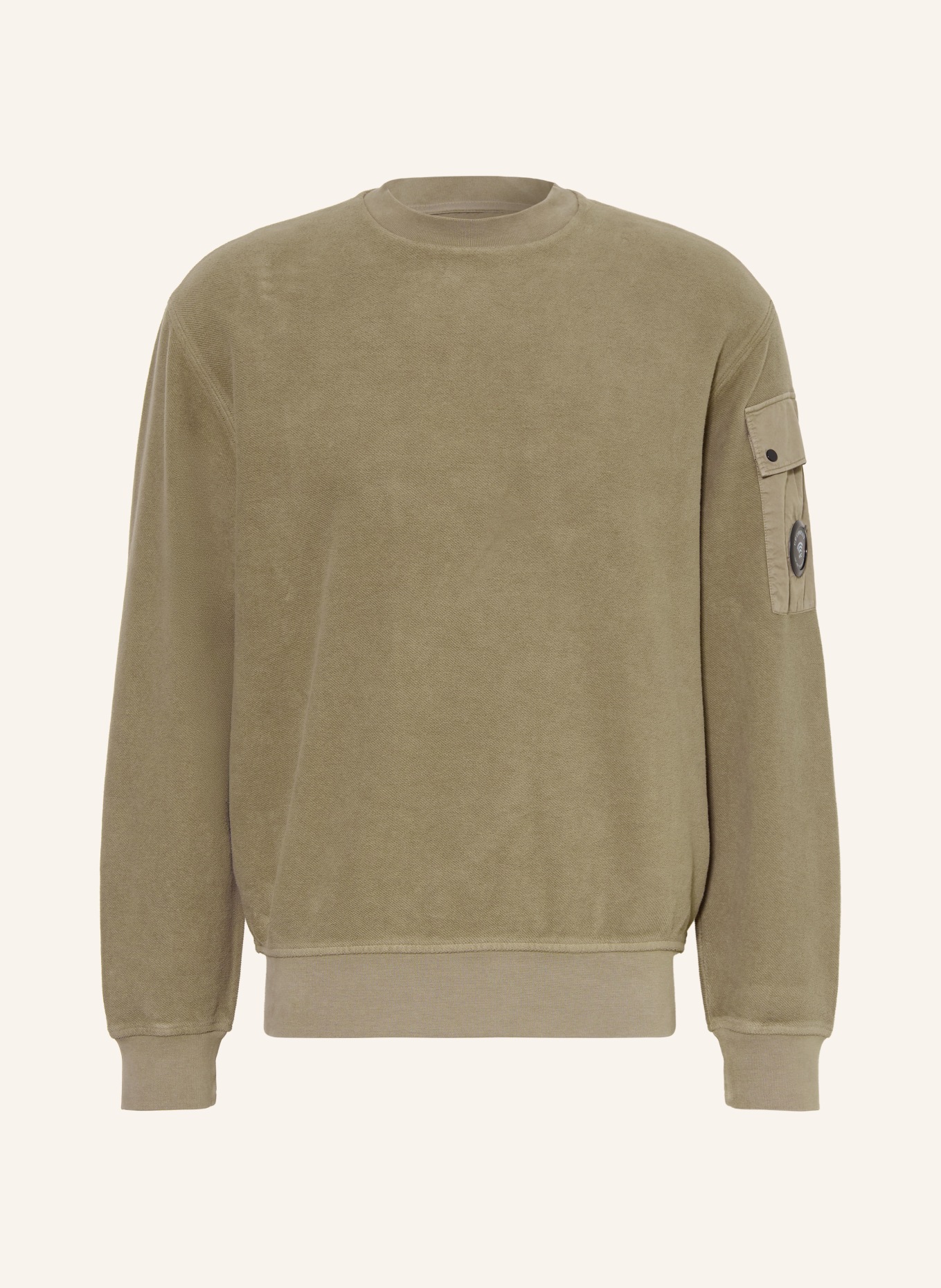 C.P. COMPANY Sweatshirt im Materialmix: HELLGRÜN