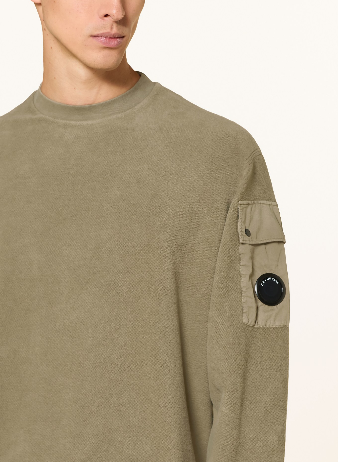 C.P. COMPANY Sweatshirt im Materialmix: HELLGRÜN