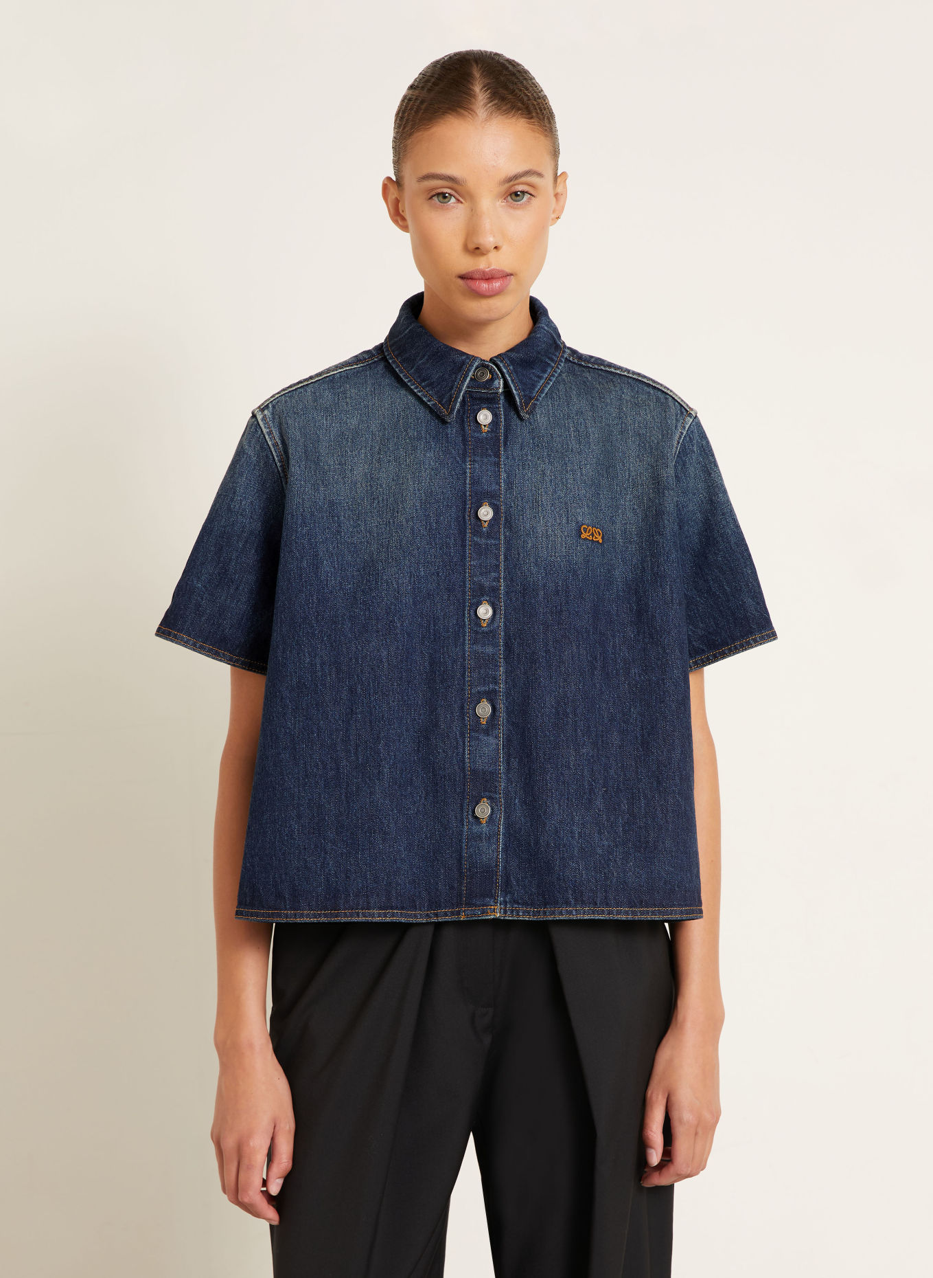 LOEWE Bluzka jeansowa: GRANATOWY / KONIAKOWY