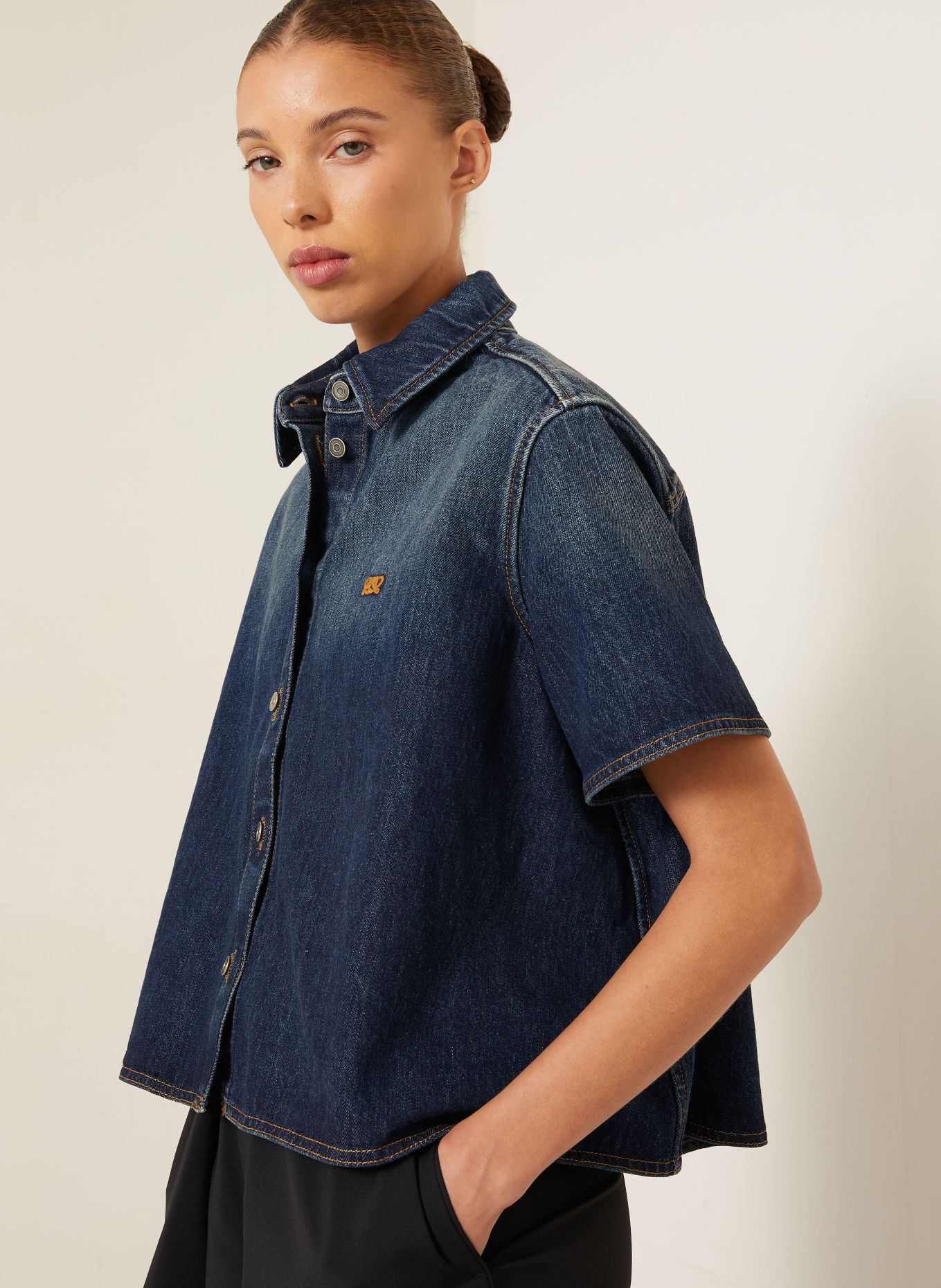 LOEWE Bluzka jeansowa: GRANATOWY / KONIAKOWY