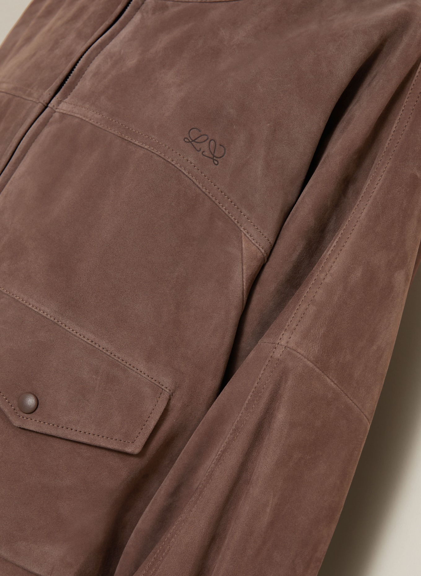 LOEWE Veste en cuir: MARRON FONCÉ