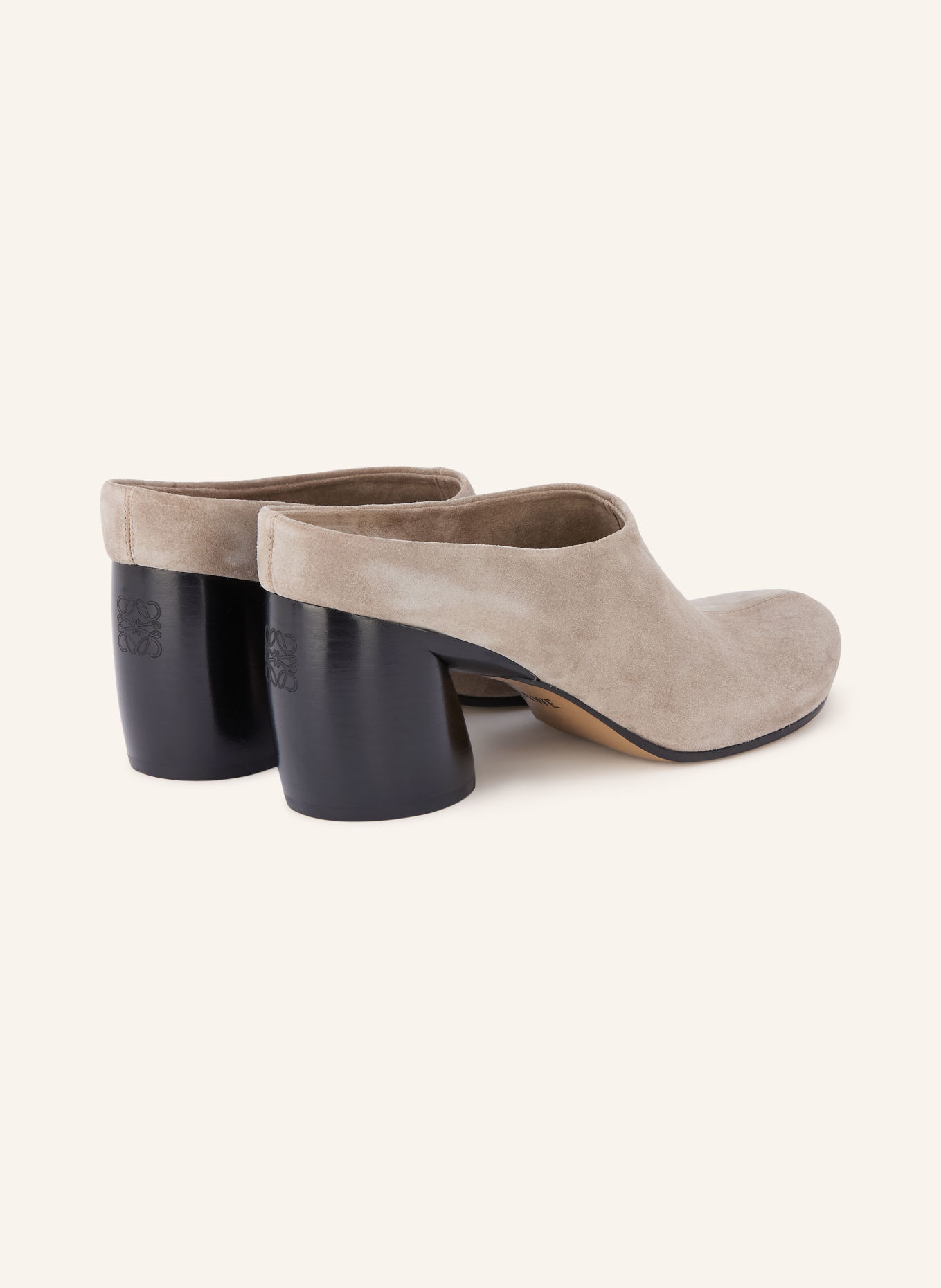 LOEWE OVAL Mules: TAUPE