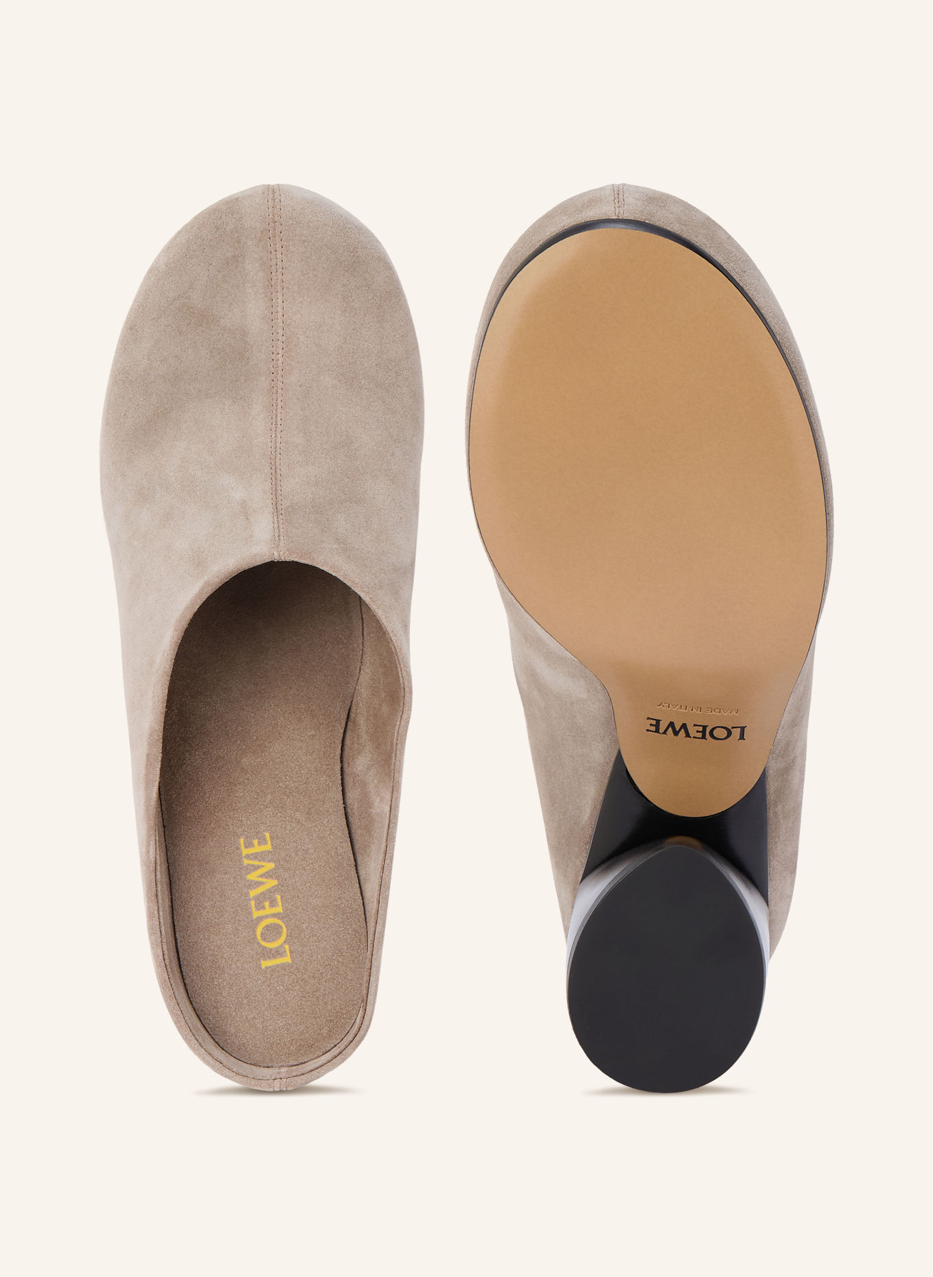 LOEWE OVAL Mules: TAUPE