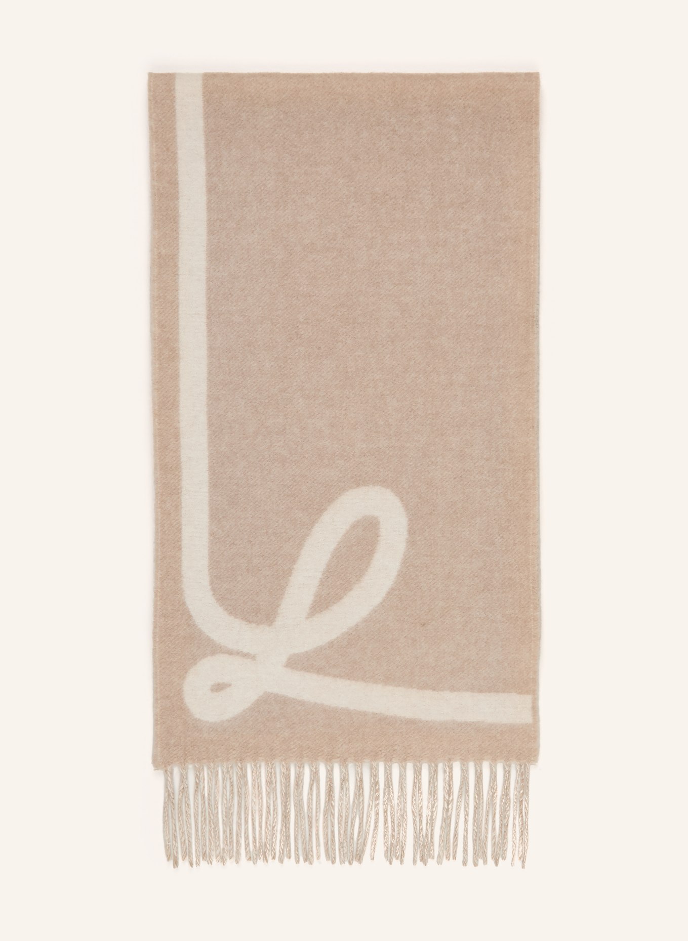 LOEWE Eșarfă: TAUPE / ALB