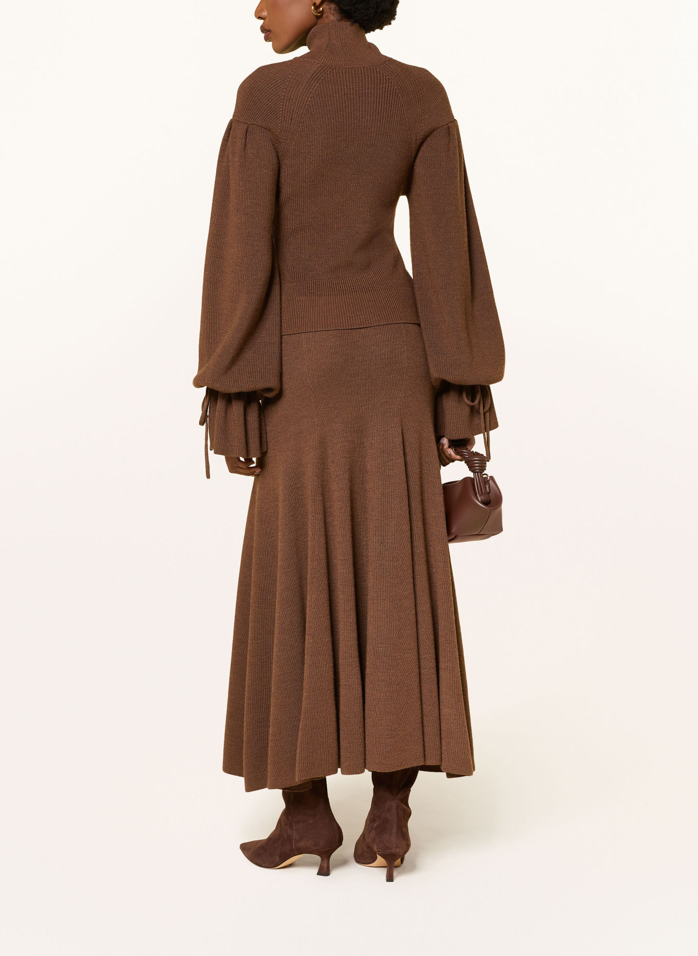 ULLA JOHNSON Jupe en maille AZARIA: MARRON