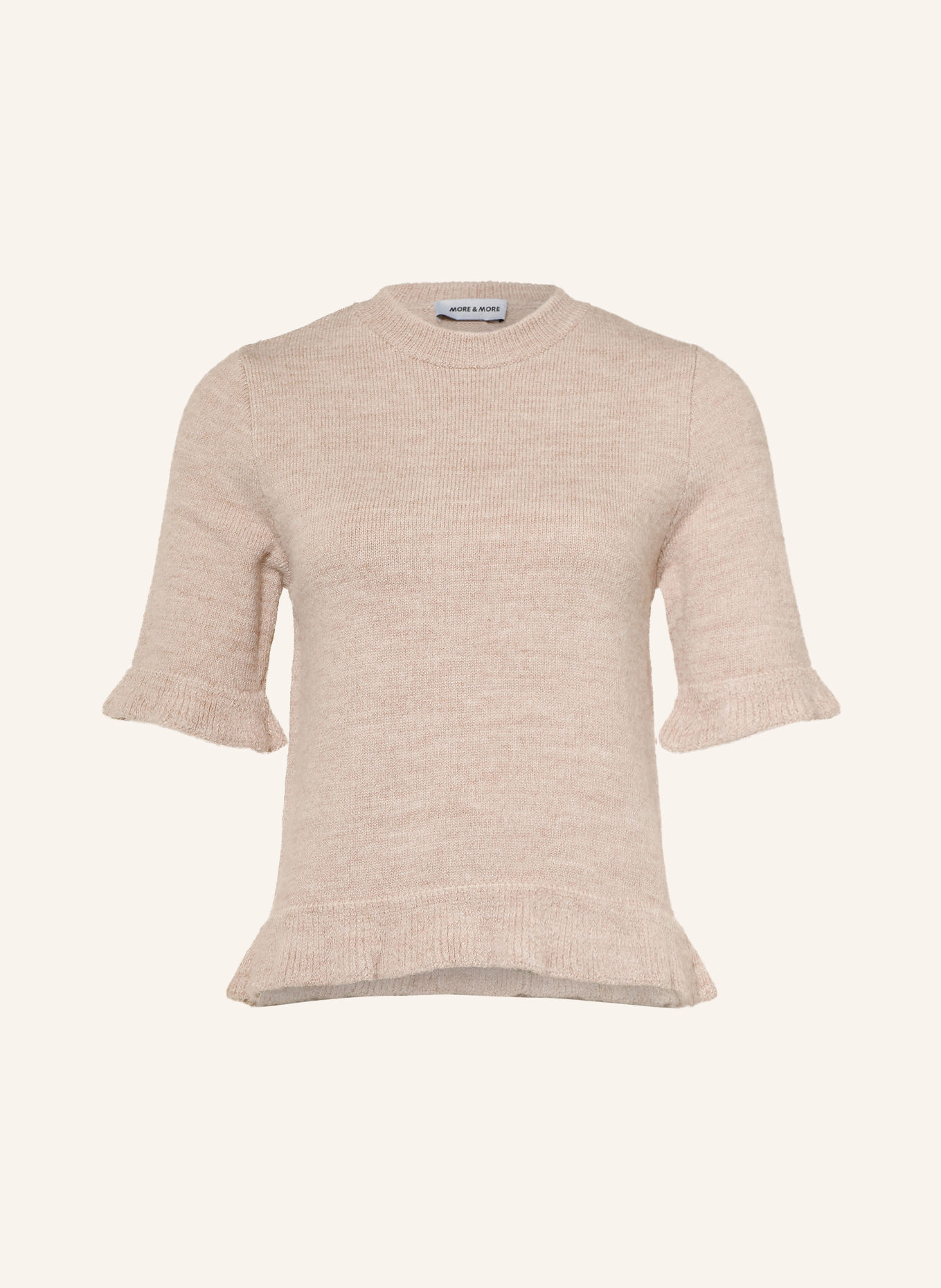 MORE & MORE Sweater with 3/4-length sleeves: LIGHT BROWN