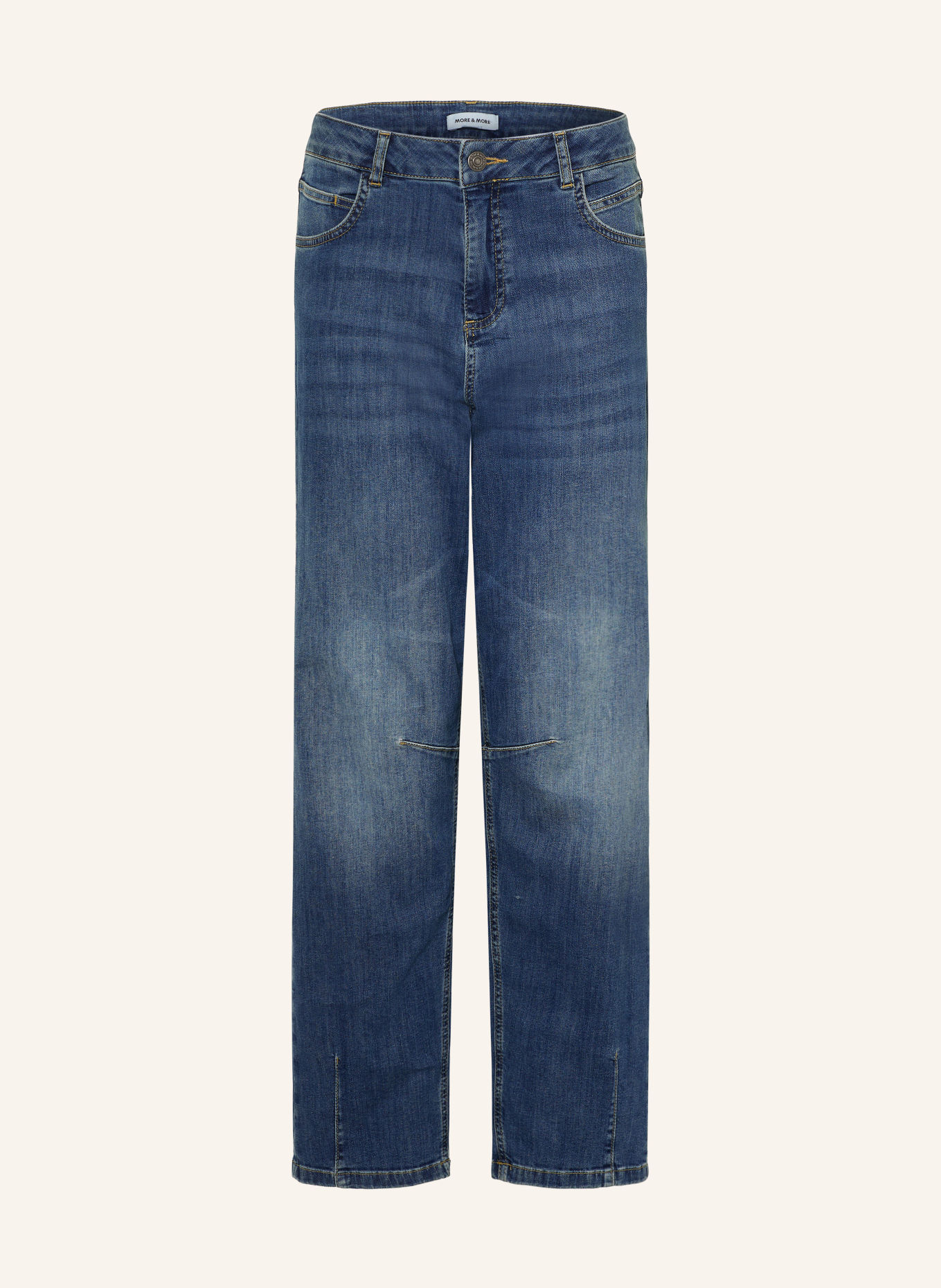 MORE & MORE Barrel-leg jeans: 0962 middle blue denim