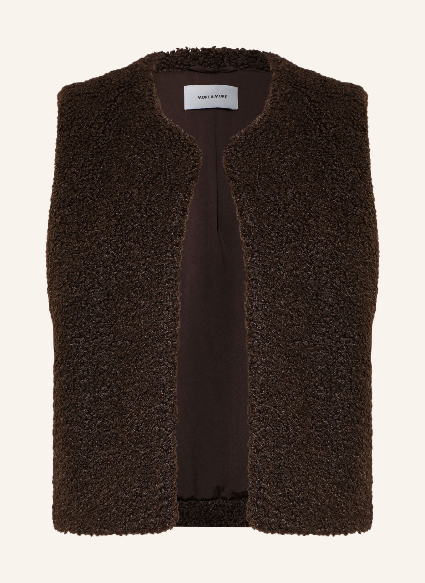 MORE & MORE Bodywarmer van teddybont: MARRON FONCÉ