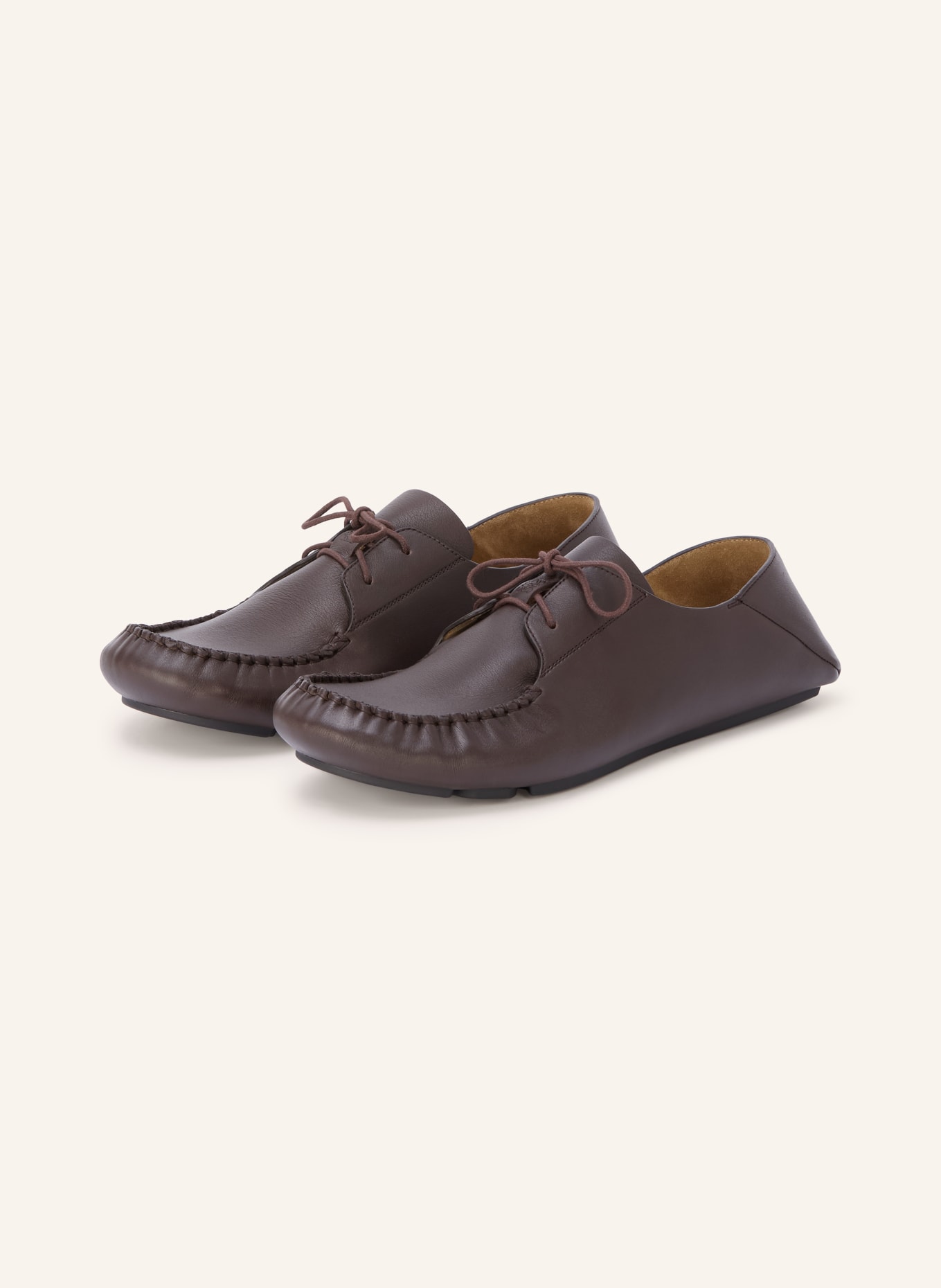 LOEWE RAMBLA Boat Shoes: DARK BROWN