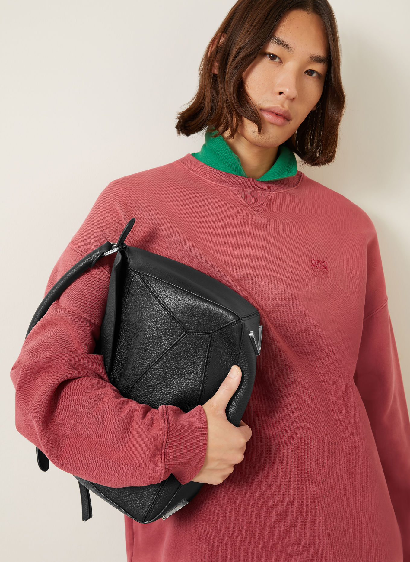 LOEWE PUZZLE LARGE Shoulder bag: BLACK / SILVER