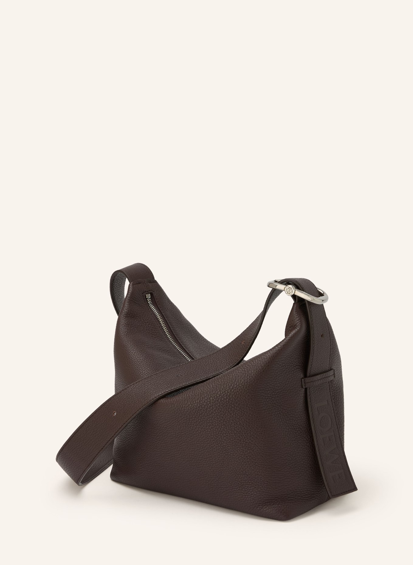 LOEWE MEDIUM Shoulder bag: DARK BROWN / SILVER