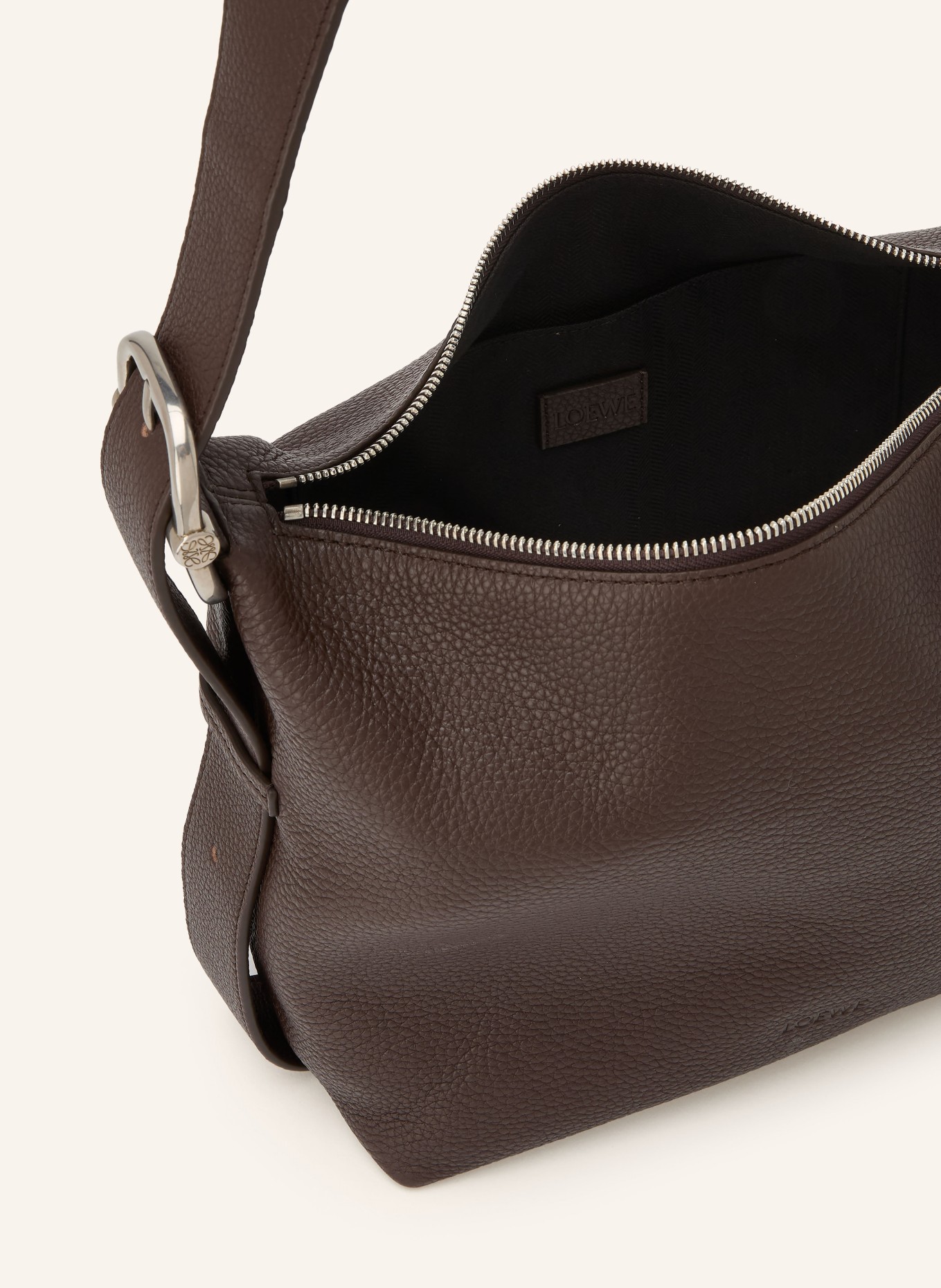 LOEWE MEDIUM Shoulder bag: DARK BROWN / SILVER