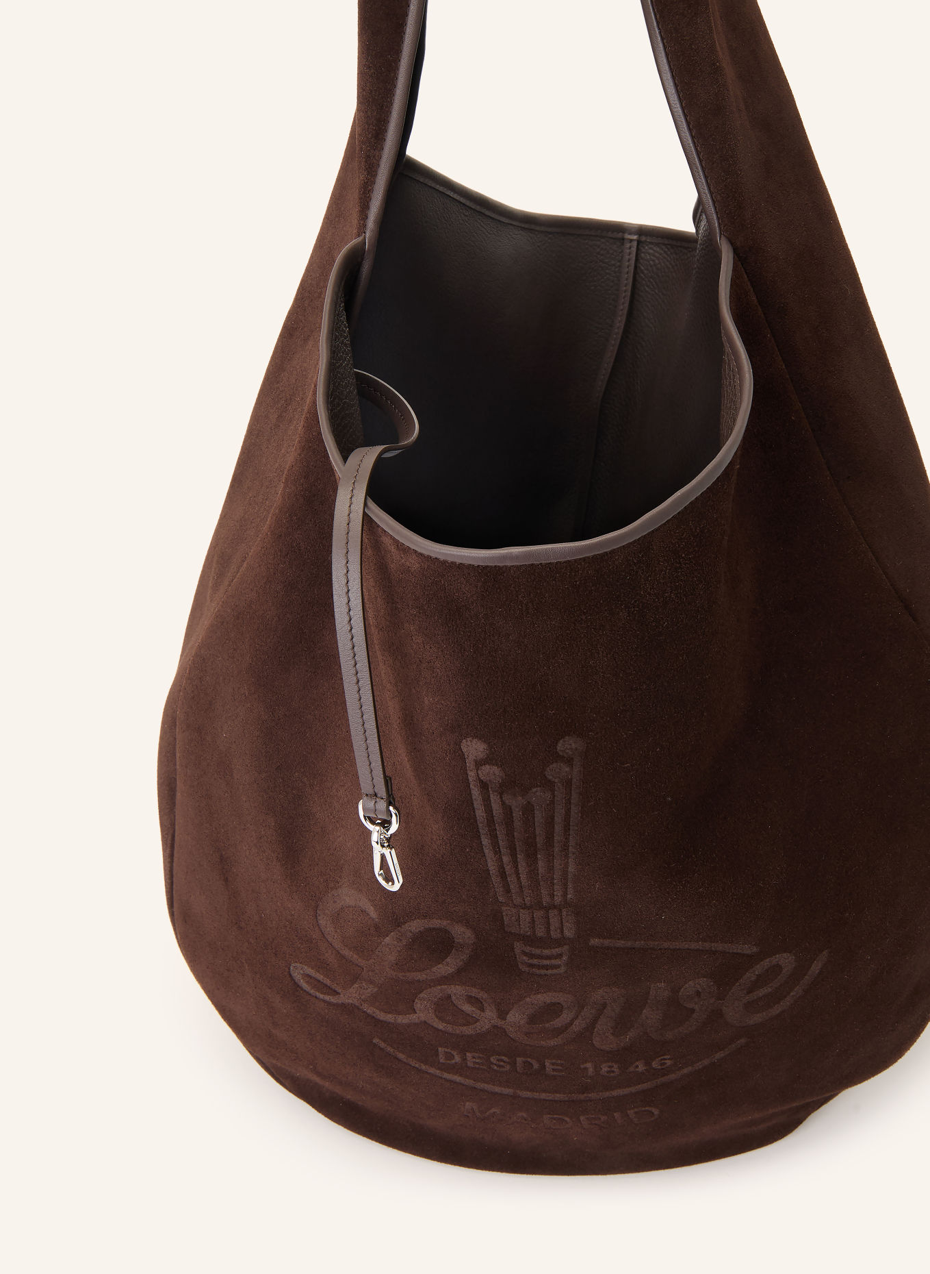 LOEWE Torebka typu worek ROOMY z torebką typu pouch: CIEMNOBRĄZOWY