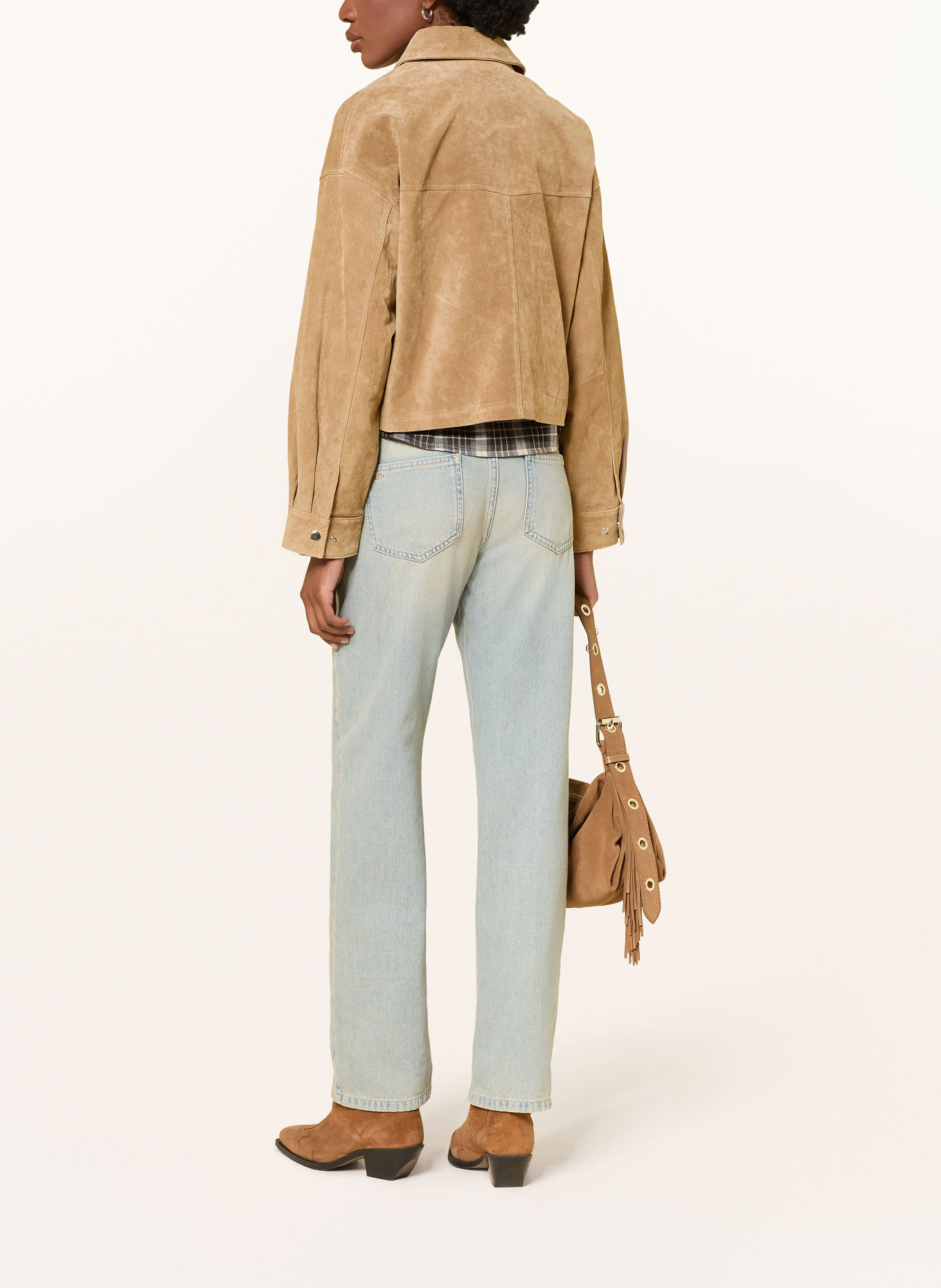 MRS & HUGS Leren jas: BEIGE