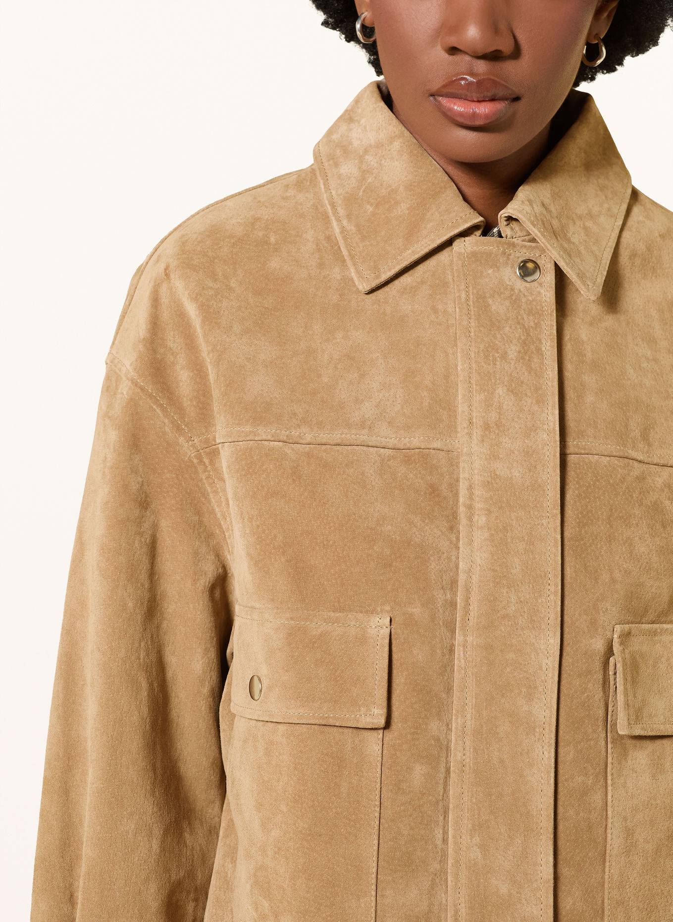 MRS & HUGS Leren jas: BEIGE